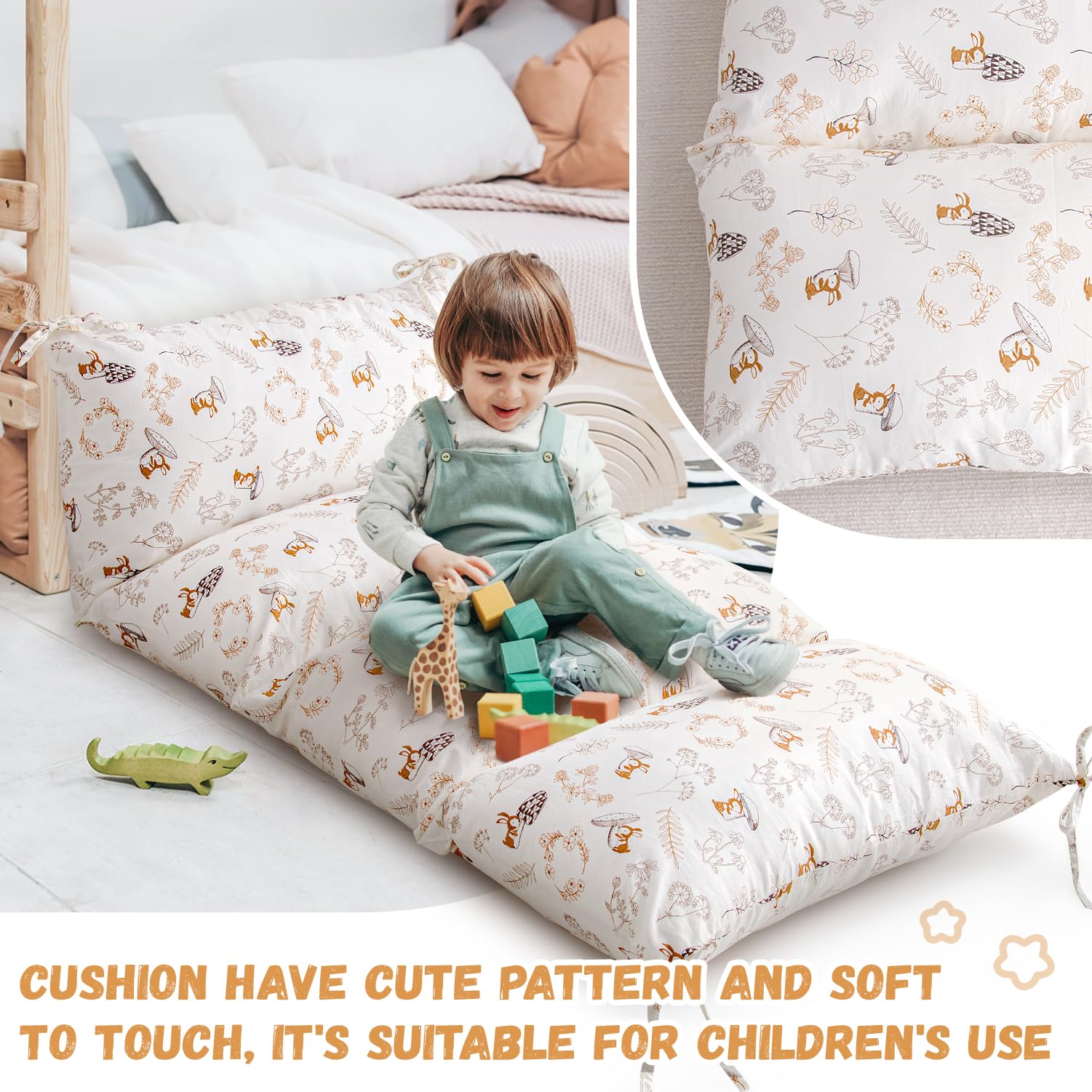 **Non-Slip Climbing Arch Cushion - Soft Rocker Pillow for Toddlers, Floor Lounger Seat with Removable Cover, Kids Nap Mat & Playtime Floor Pillow - Perfect for Playrooms, Daycare & Montessori Activities**