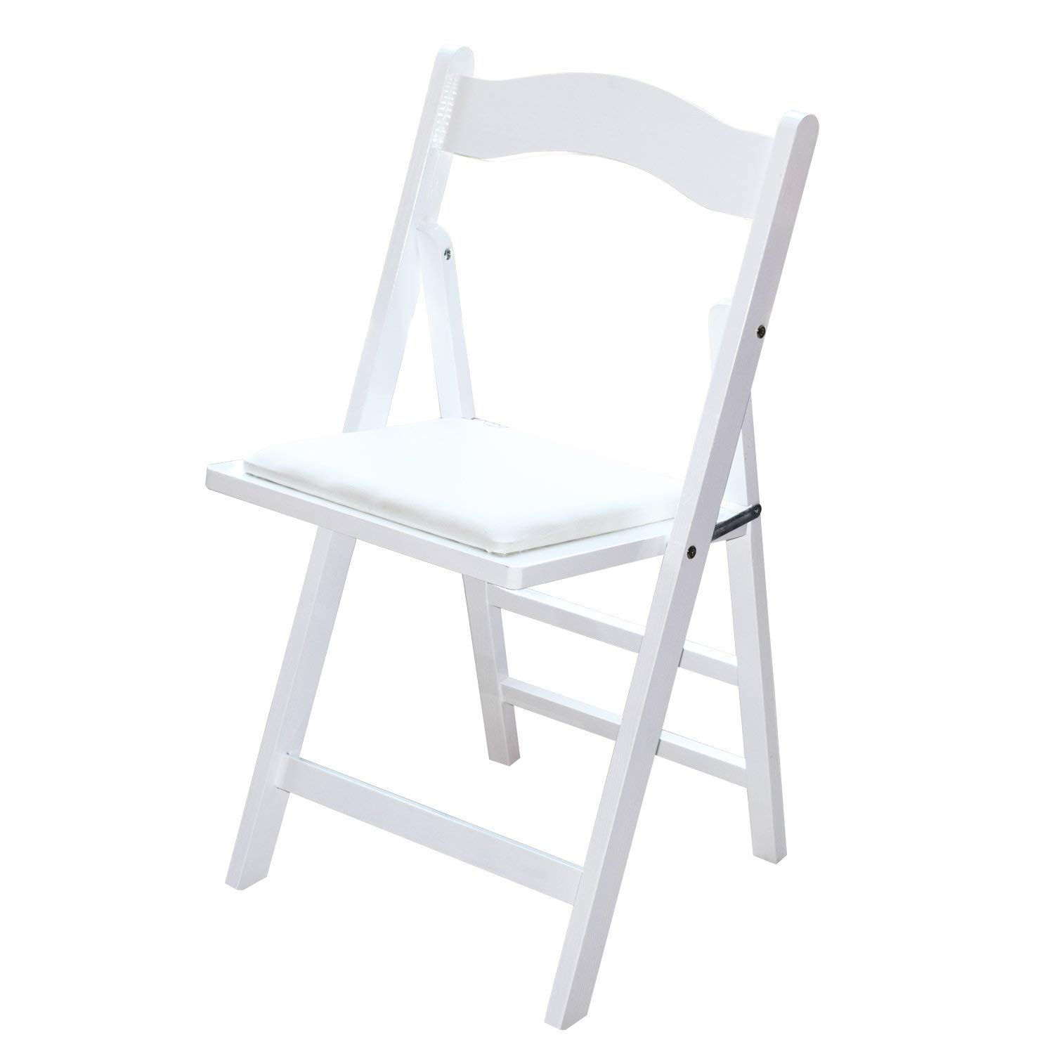 Portable Wood Folding Chair - Lightweight & Sturdy for Wedding, Dining, Office & Meetings - Easy Storage & Transport - White (Ideal for Events, Camping & Small Spaces)