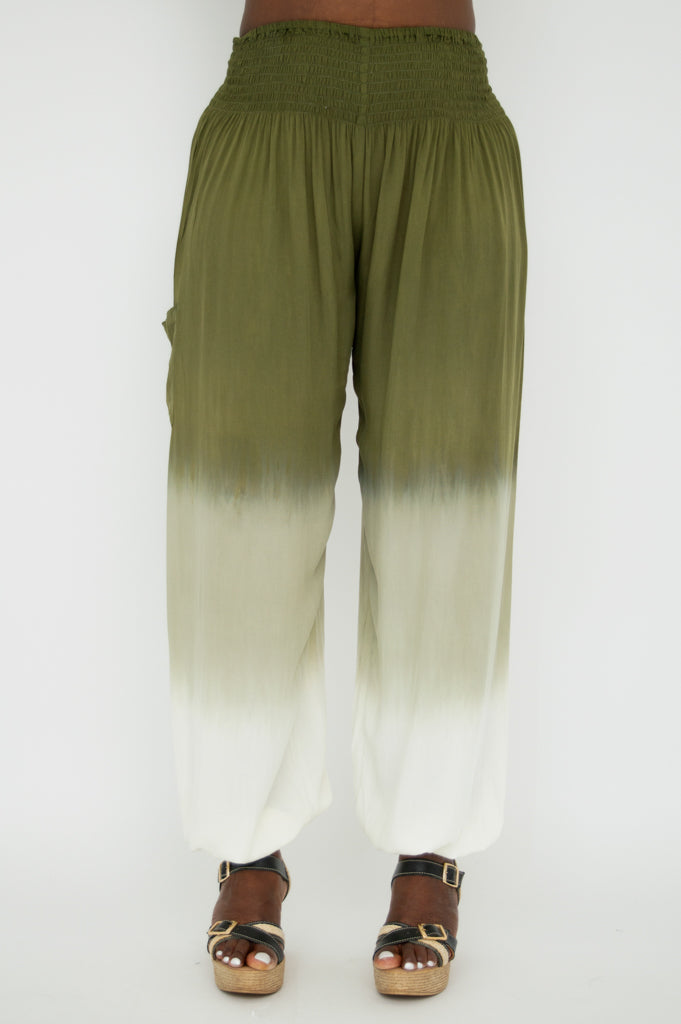 Embra Pants - Trendy Green Dip Dye Casual Trousers for Women | Perfect for Everyday Wear, Office & Weekend Outings