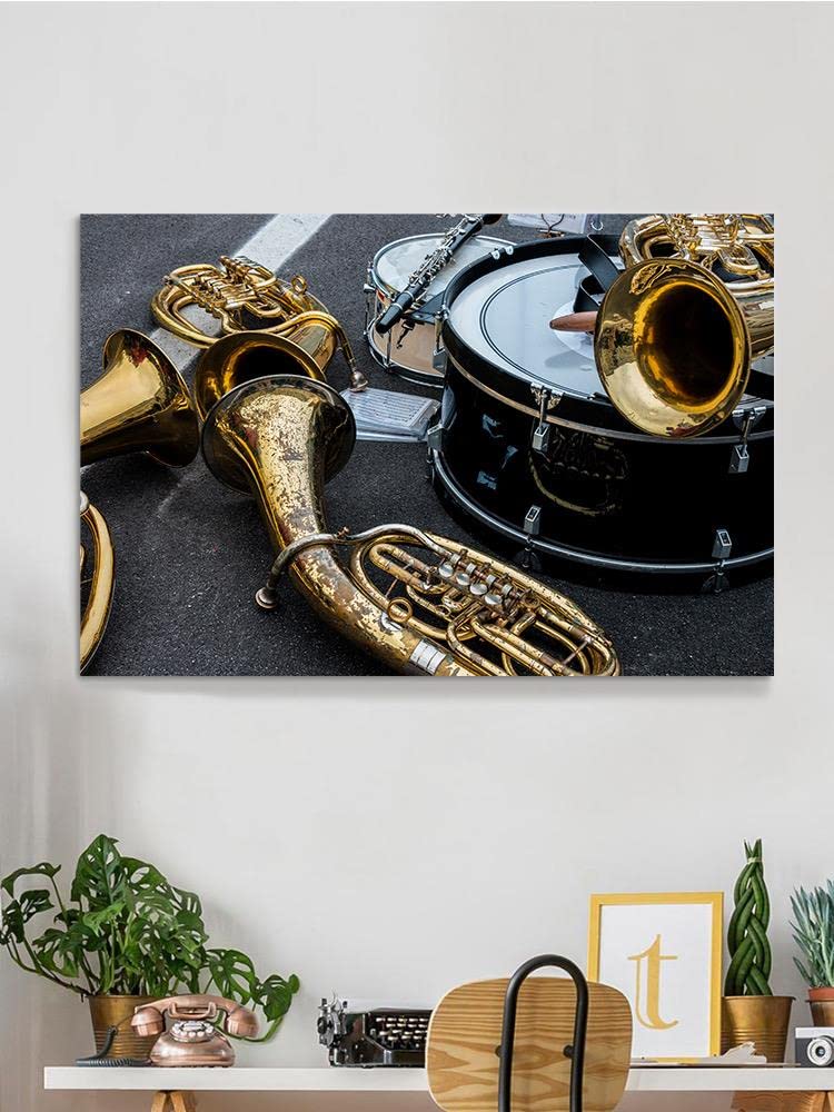 High-Quality Instruments on the Ground Wrapped Canvas Wall Art - Perfect for Music Lovers, Home & Office Decor, Gift for Musicians