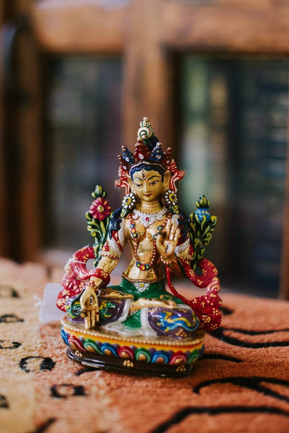 Hand Painted White Tara Statue - Tibetan Buddhist Goddess of Compassion | Home Altar Decor, Meditation Room Statue, Spiritual Gift for Yoga Practitioners