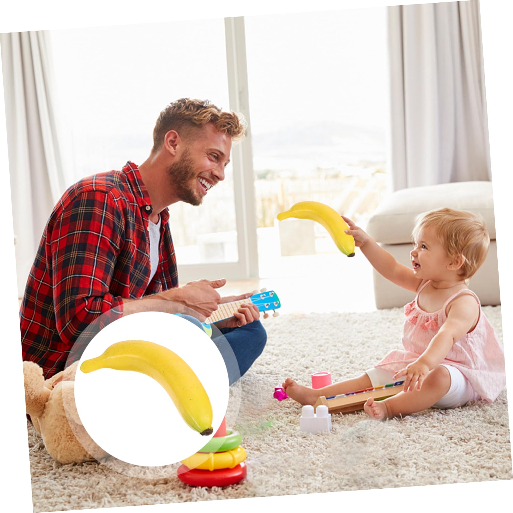 BESTonZON Percussion Egg Shaker - Banana Shaped Musical Rattle for Kids & Adults - Perfect for Music Education, Restaurant Displays & Party Decorations