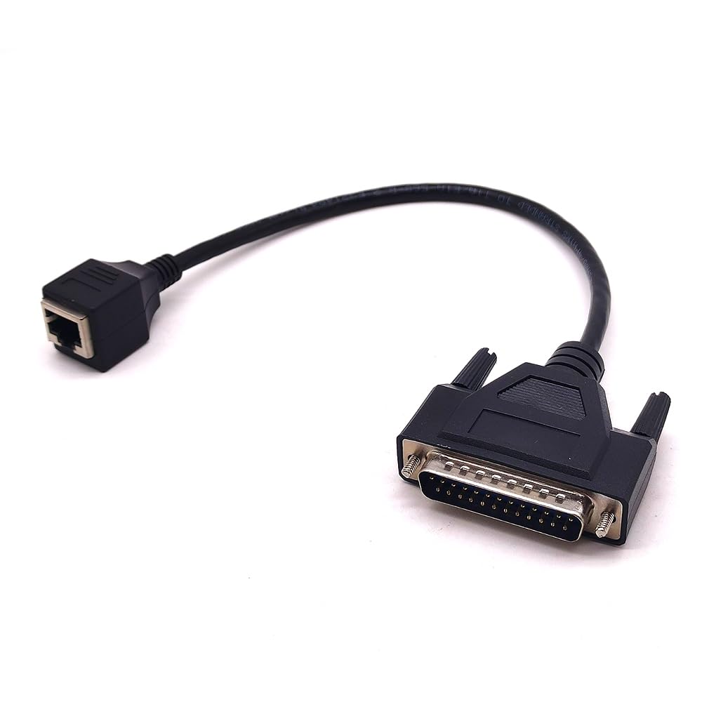 DB25 Male to RJ45 Female Network Cable - 0.3M Ethernet Debugging Cable for Network Switch & Industrial Control | Perfect for Server Racks, Data Centers, and Factory Automation Systems