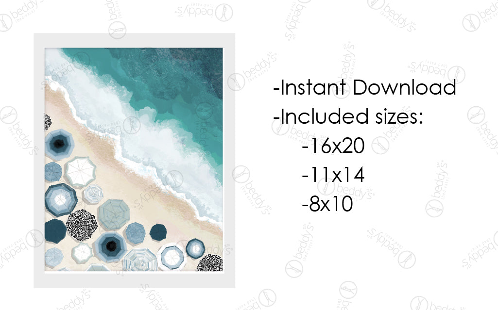 Chic Beach Artwork Digital Download - Tropical Wall Decor for Home, Office & Vacation Rentals - Perfect for Coastal & Boho Style Interiors