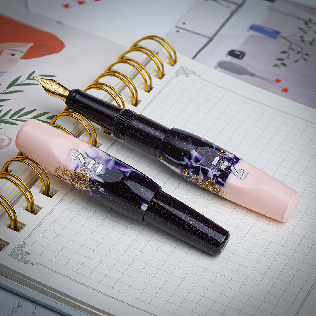 Benu Pixie Pocket Fountain Pen - Elegant Plum Cream Color, Compact & Portable for Everyday Writing, Journaling, and Note-Taking