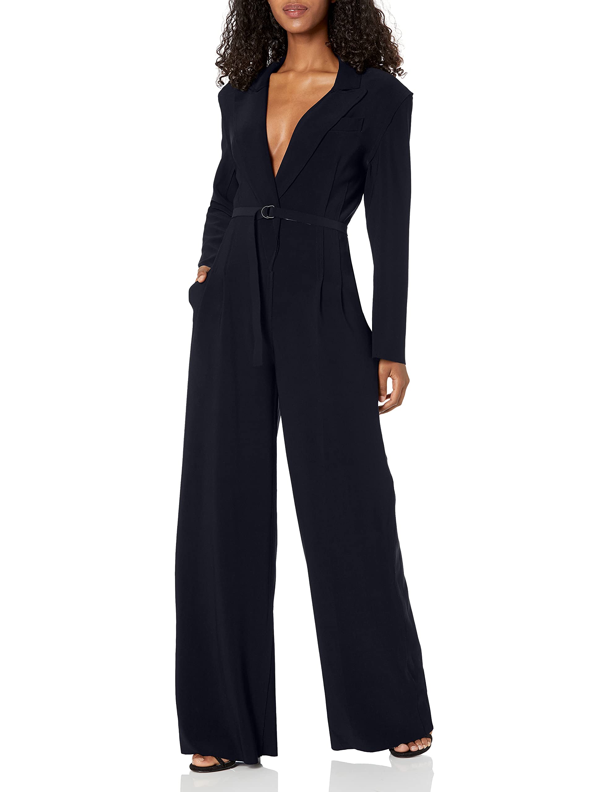 Norma Kamali Women's Single Breasted Straight Leg Jumpsuit - Stylish One-Piece Outfit for Work, Party & Evening Events | Comfortable & Elegant Jumpsuit for Women
