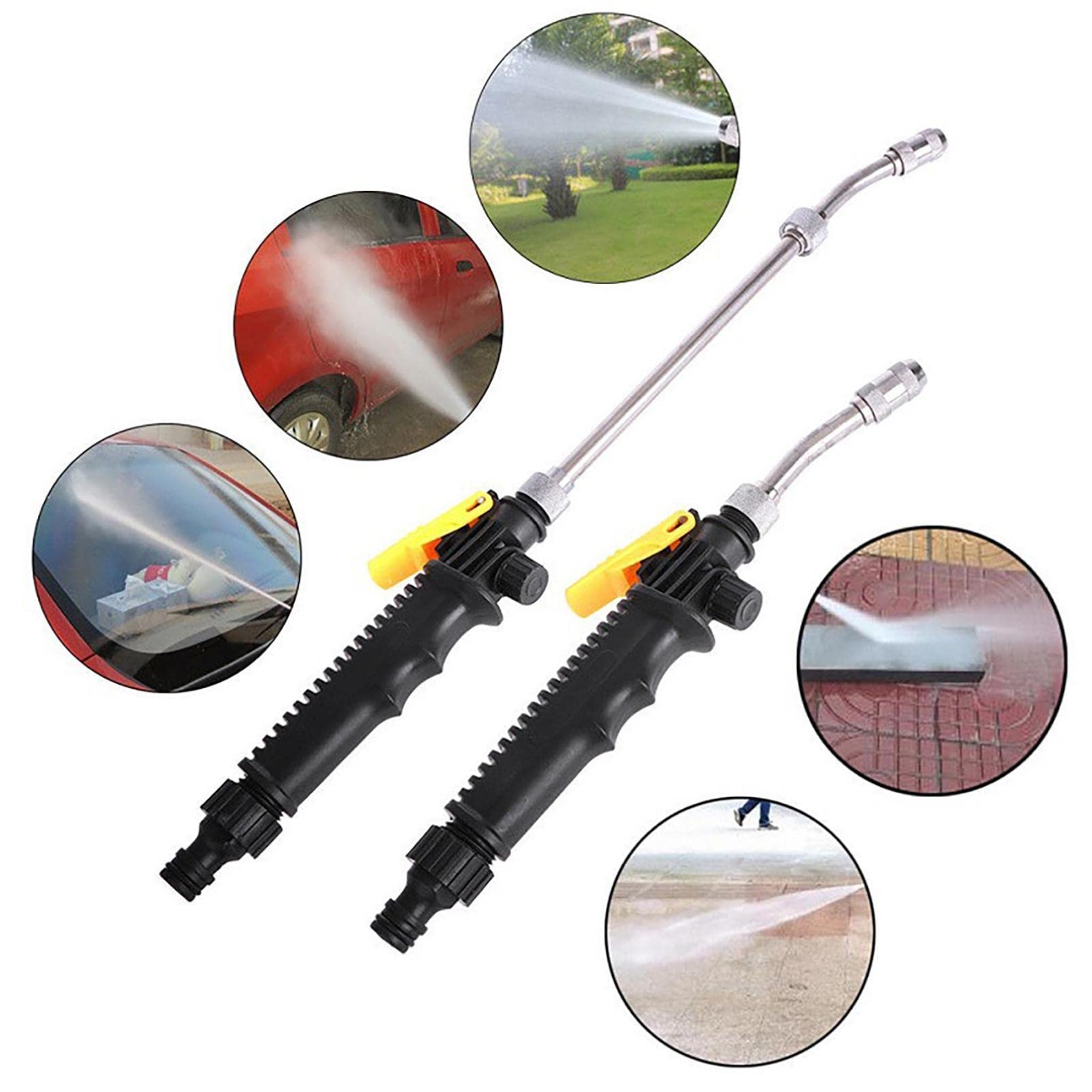 **Caeily 2-in-1 High Pressure Washer with Metal Nozzle & Foam Pot (36cm) - Powerful Garden Hose Sprayer for Car Washing, Patio Cleaning & Outdoor Use**