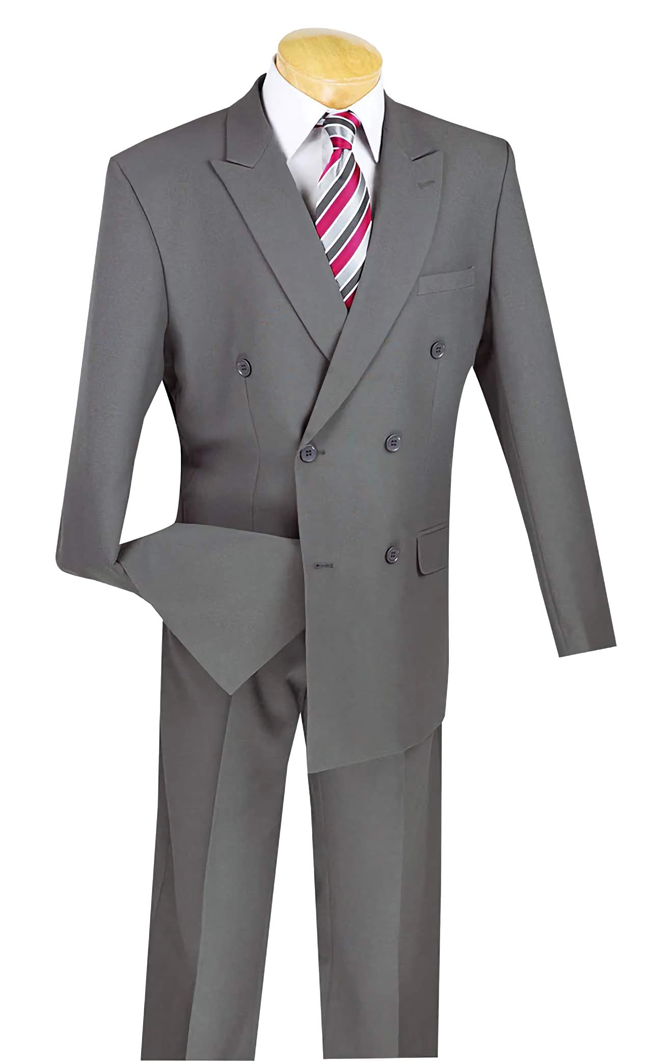 Premium Medium Gray Regular Fit Double Breasted 2-Piece Suit for Men | Business Formal Attire | Wedding, Office & Special Occasion Wear