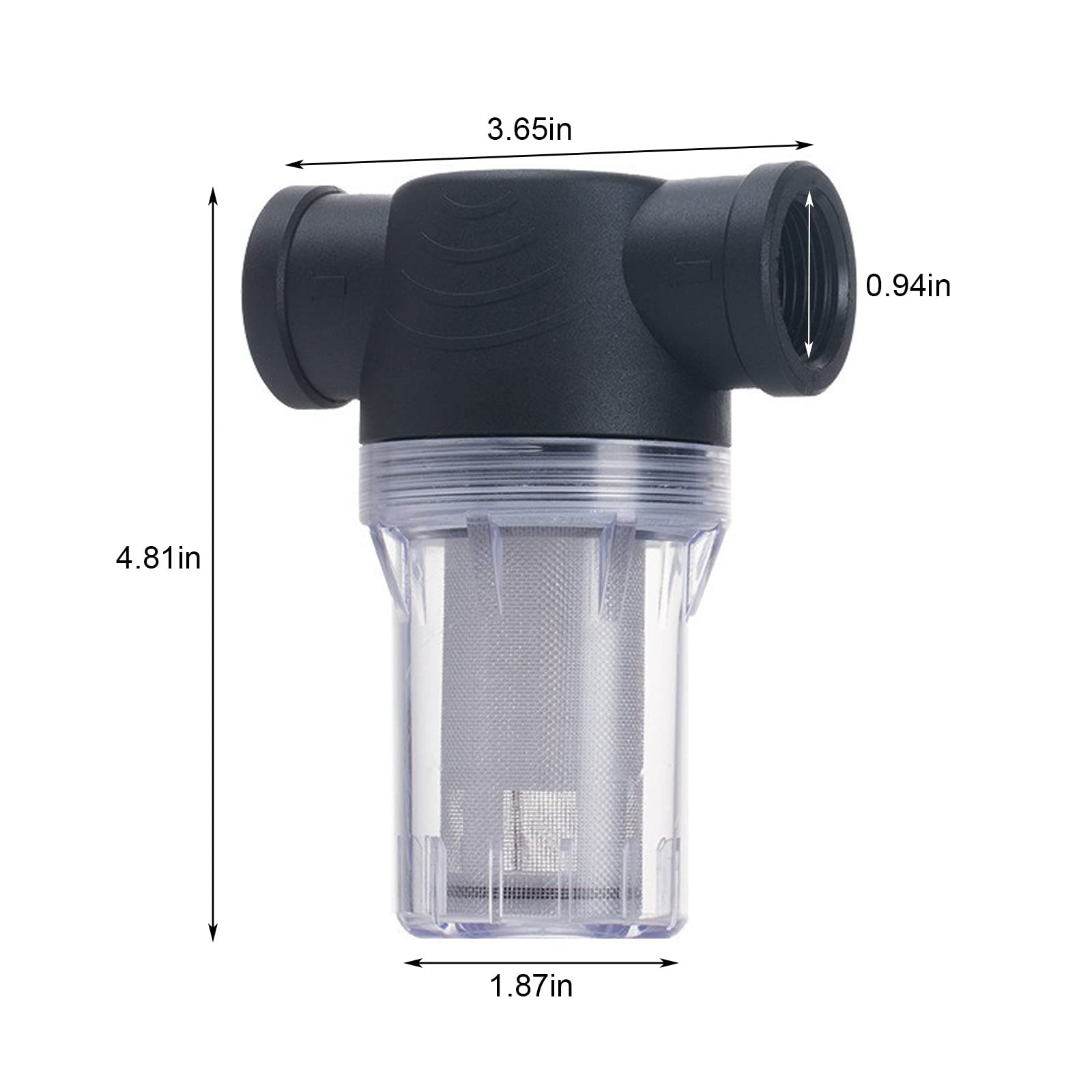 3/4 Inch Female NPT In-Line Twist-On Water Pump Strainer Filter with 100 Mesh Stainless Steel Screen - Perfect for RV Water Systems, Garden Hose Filtration & Pump Protection