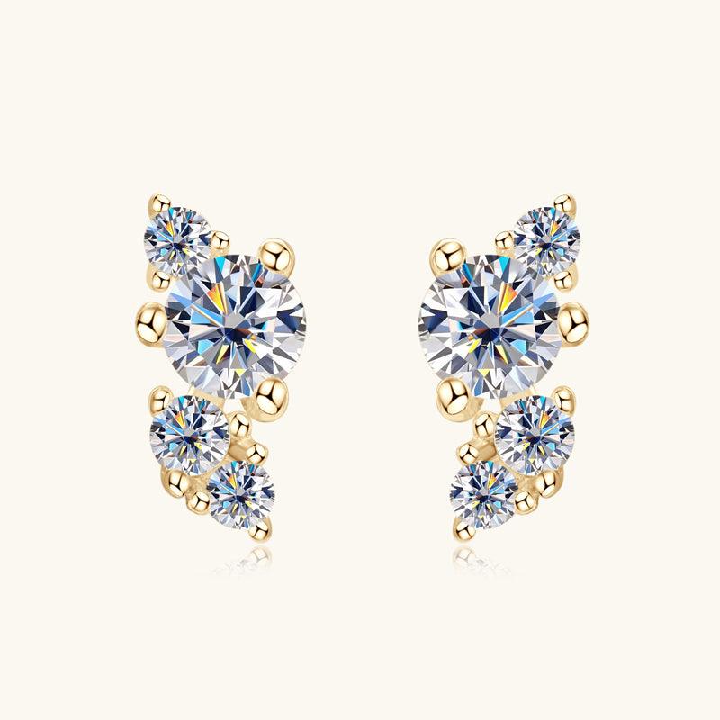 Vitality Premium Moissanite Stud Earrings for Women - 1.5ct Round Cut AAA Quality White Gold Plated Earrings - Perfect for Wedding, Anniversary & Everyday Elegance