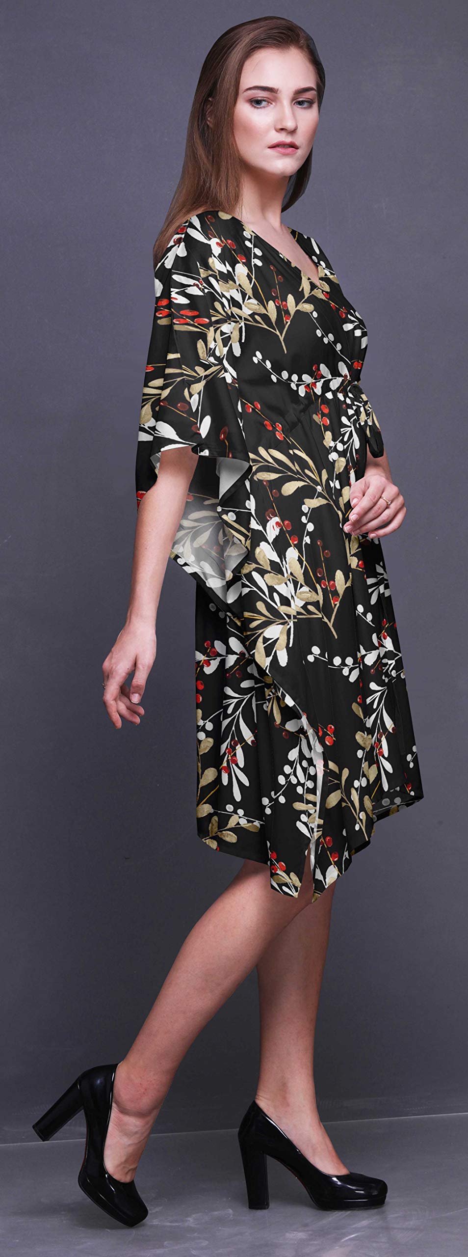 Bimba Women's Short Caftan Midi Dress - Beach Cover Up Swimwear | Lightweight Summer Kaftan for Pool, Vacation & Boho Outfits
