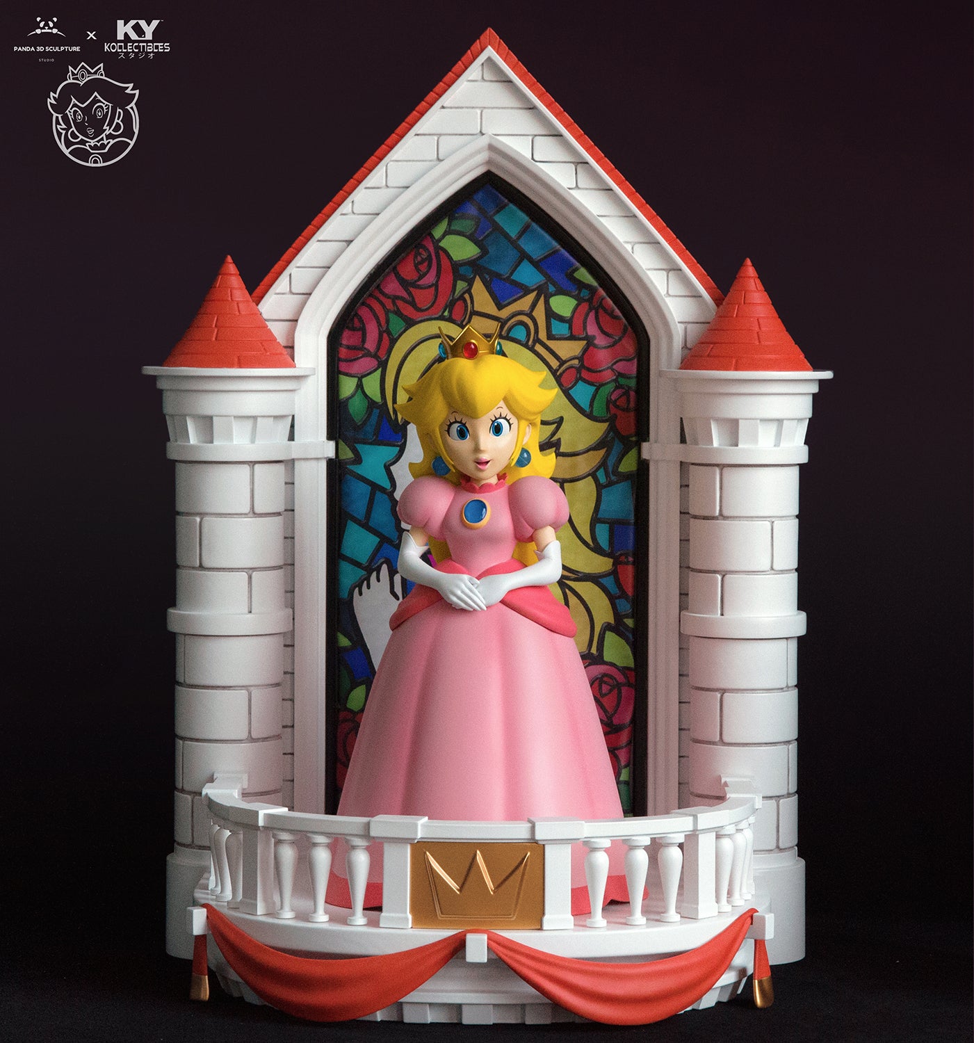 Panda Studio x KY Kollectibles Princess Peach Figure - Super Mario Bros Collectible Doll for Fans & Gamers | Perfect for Display, Gift Giving & Anime Collections