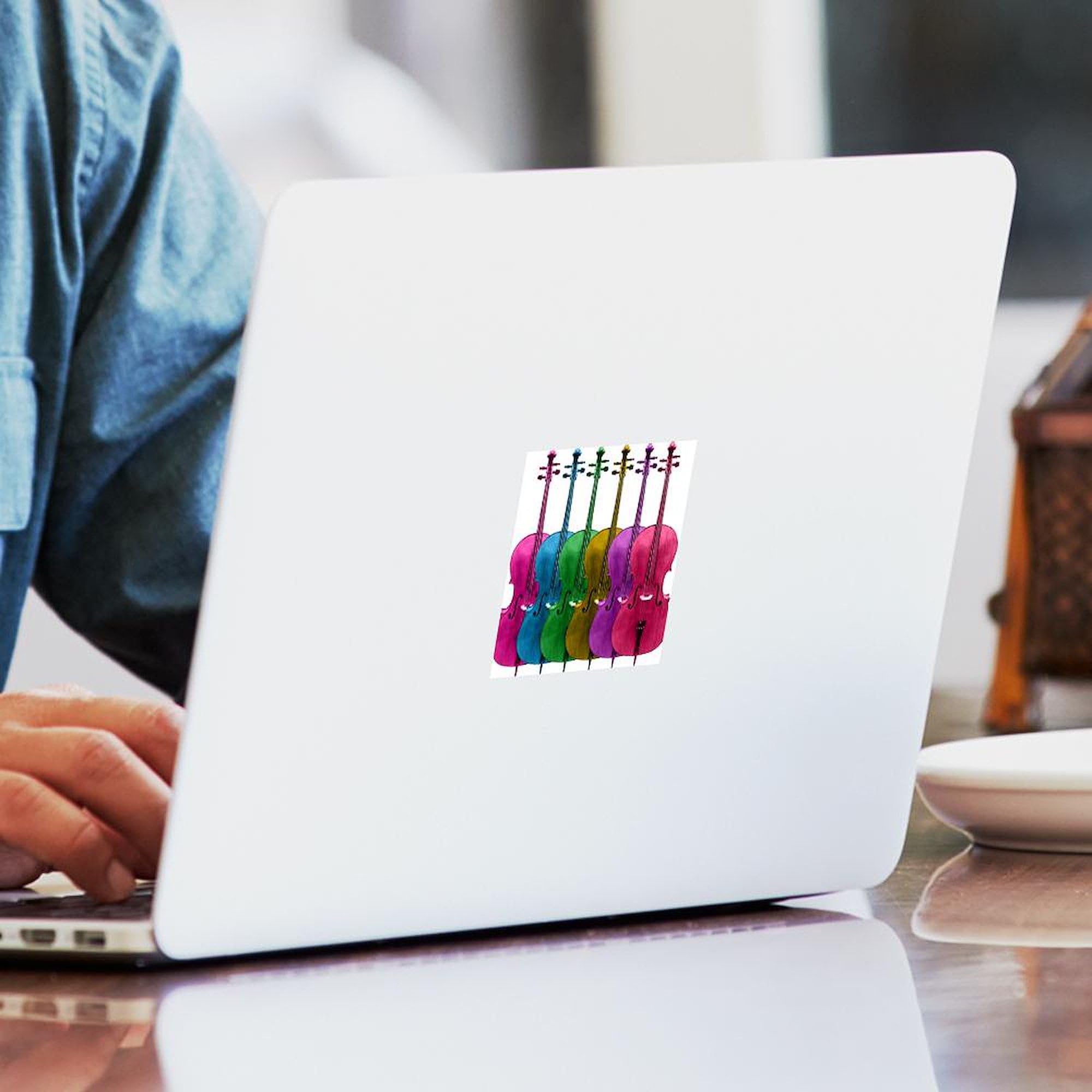 Colorful Cello Square Sticker - Durable Bumper Decal for Cars, Laptops & Water Bottles - Perfect for Music Lovers & Gift Giving