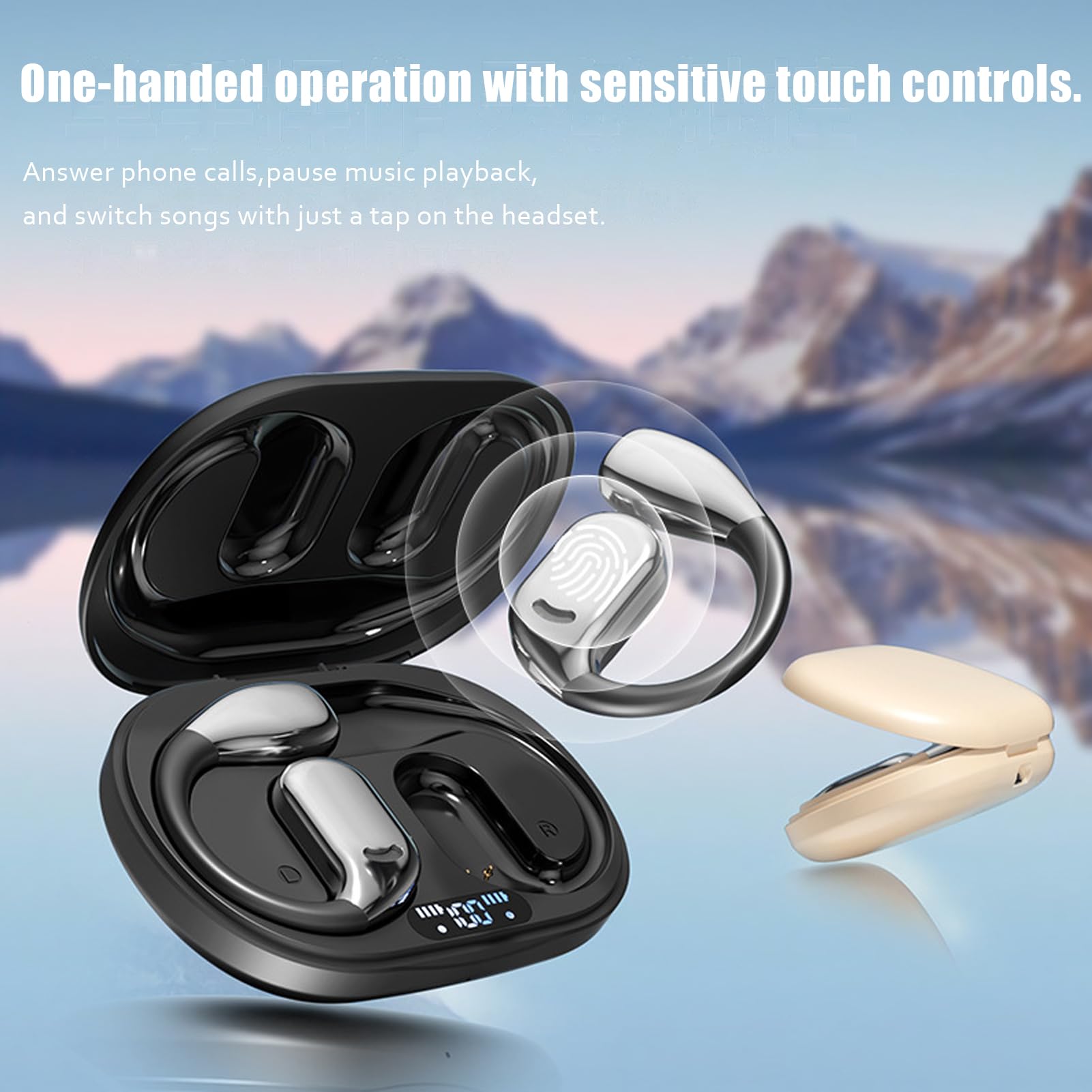 M75 AI Translator Earbuds - Wireless Bluetooth Earbuds with Real-Time Translation for 40+ Languages | Perfect for Travel, Business Meetings & Language Learning (Black)