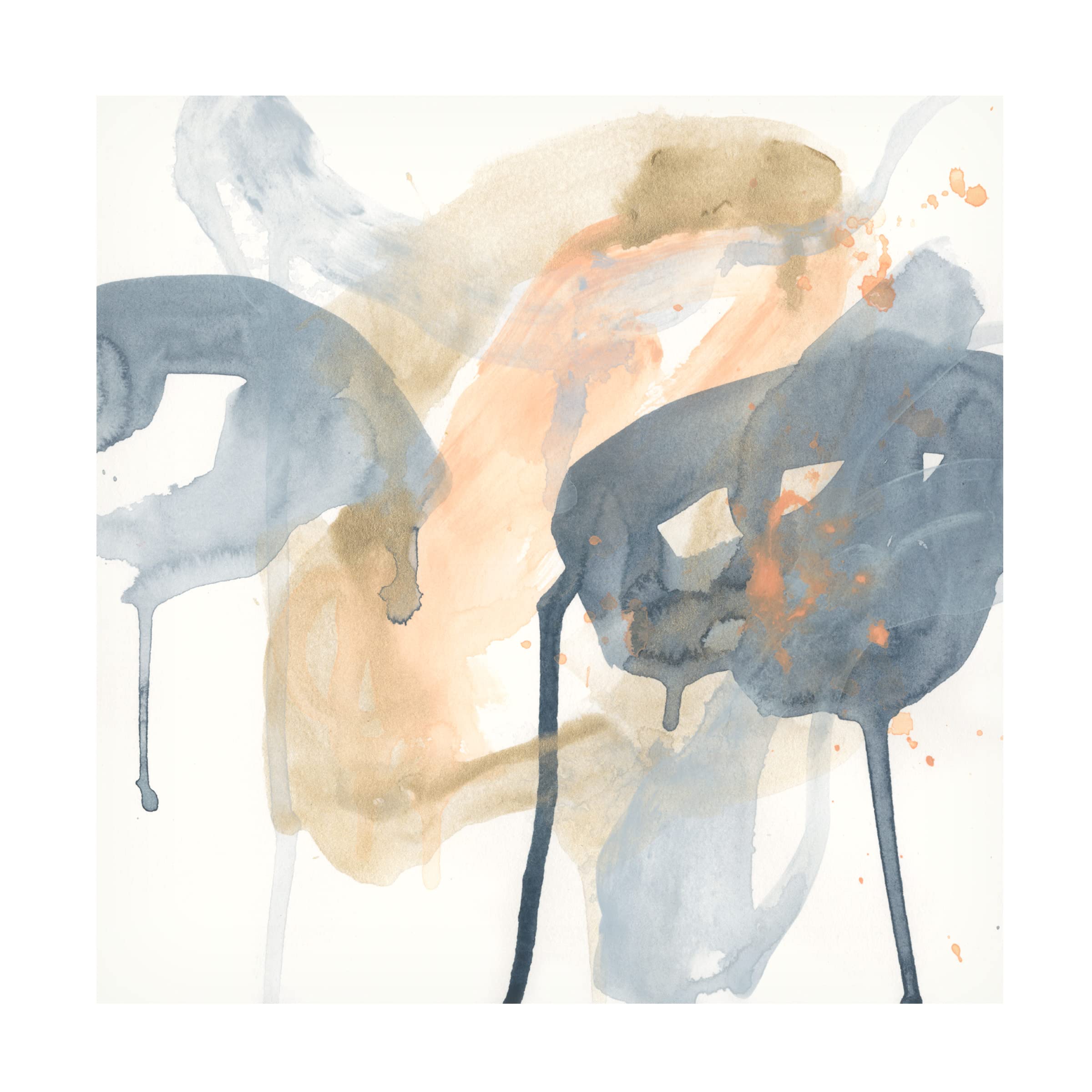 Trademark Fine Art 'Liquid Blueprint VIII' Canvas Wall Art Print by June Erica Vess - Modern Abstract Painting for Living Room, Bedroom & Office Decor
