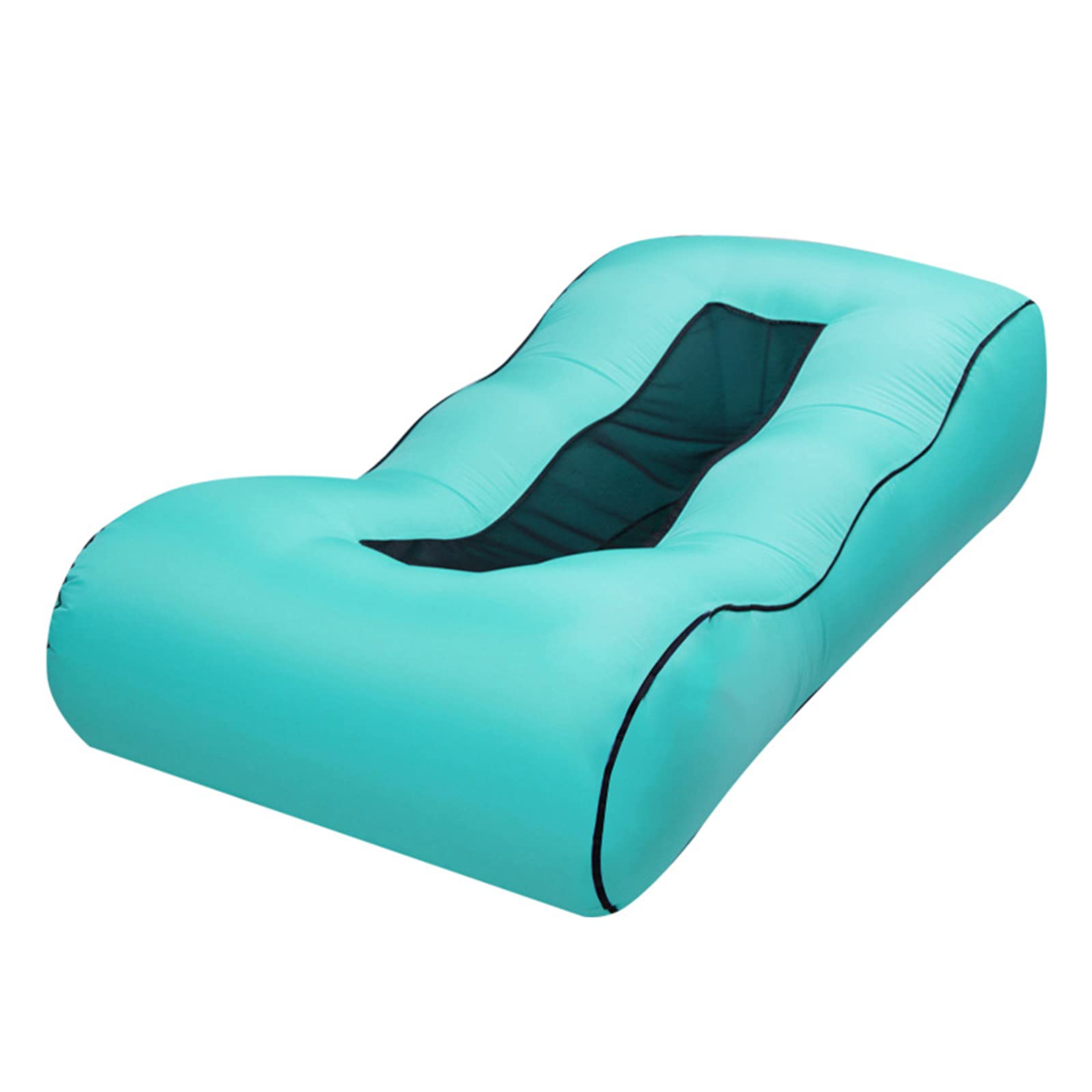 GYAM Inflatable Lounger - Portable Fast Inflatable Sofa with Carry Bag, Foldable Net Bed for Beach, Pool, Camping & Outdoor Use | Waterproof & Leak-Proof Design | Perfect for Relaxing in Backyard, Park or Music Festivals (Green)