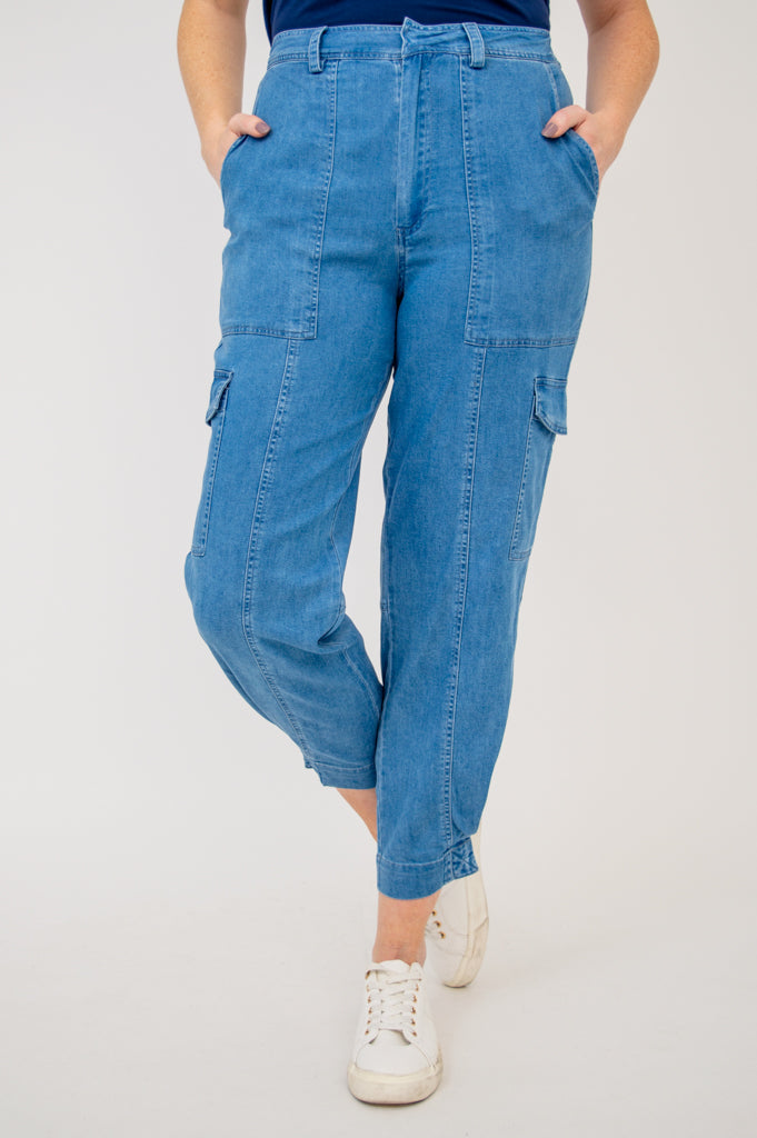 Fergie Women's Tencel Denim Pants - Comfortable High-Waisted Stretch Jeans for Work, Travel & Casual Wear