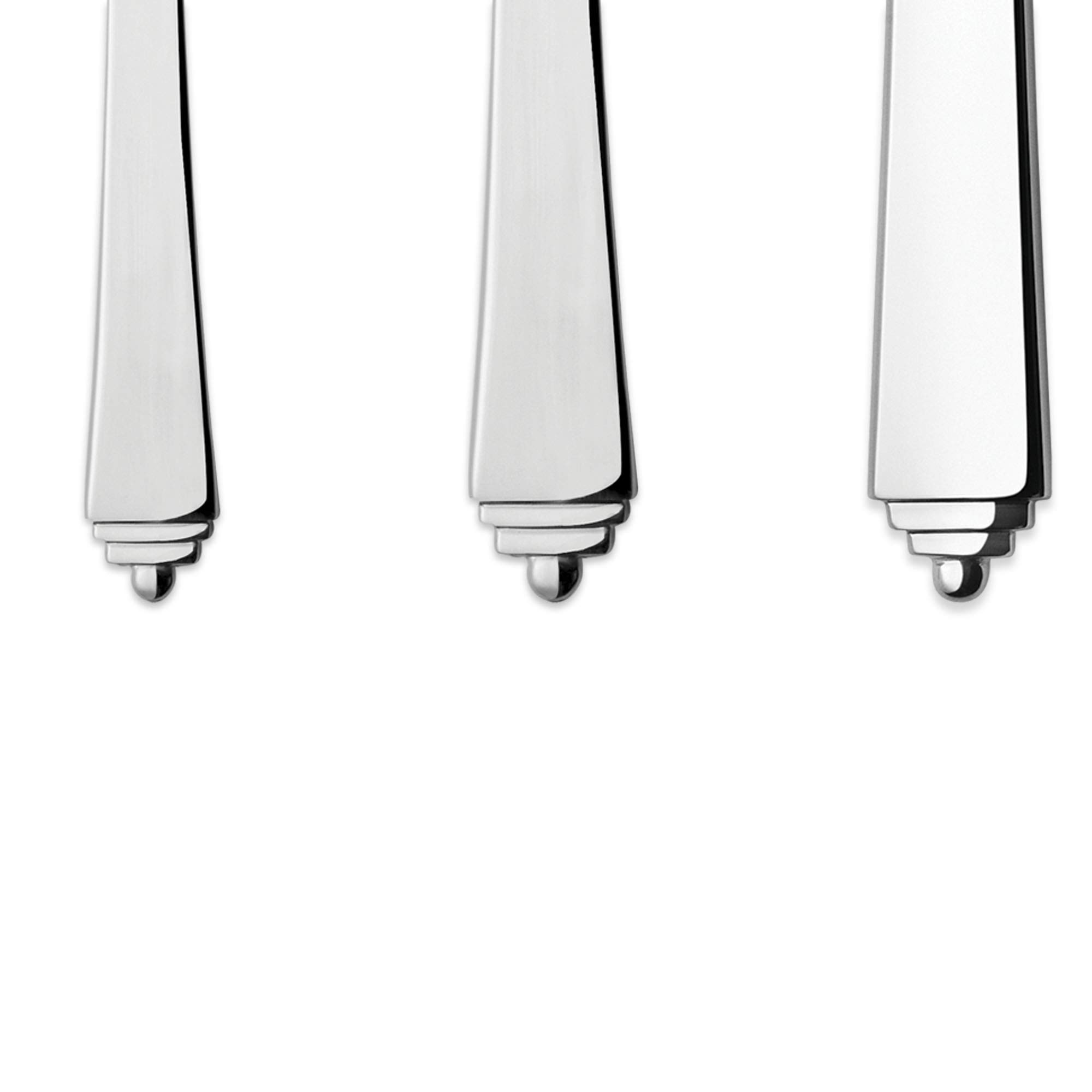 Georg Jensen Pyramid 5-Piece Stainless Steel Flatware Set - Elegant Dinnerware for Formal Dining & Special Occasions