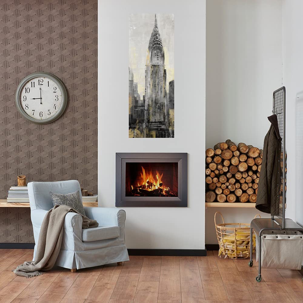 Heather Hayes Fine Art Canvas Wall Decor - Manhattan Metals I - 14x38 Inches - Ready to Hang - Modern Abstract Painting for Living Room, Bedroom, Office & More - Perfect for Home, Office & Commercial Spaces