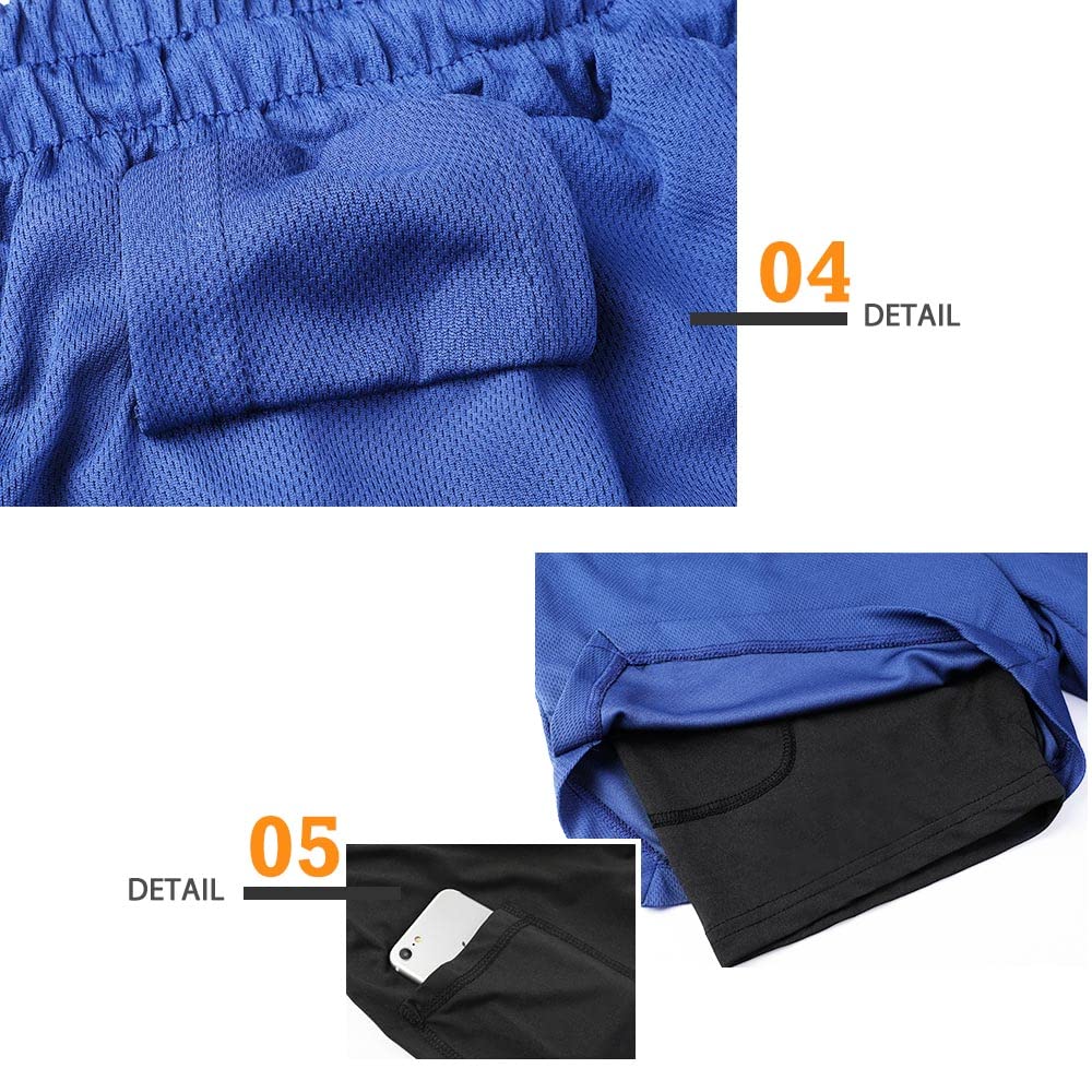 Surenow Men's 2-in-1 Running Shorts with Liner - 7