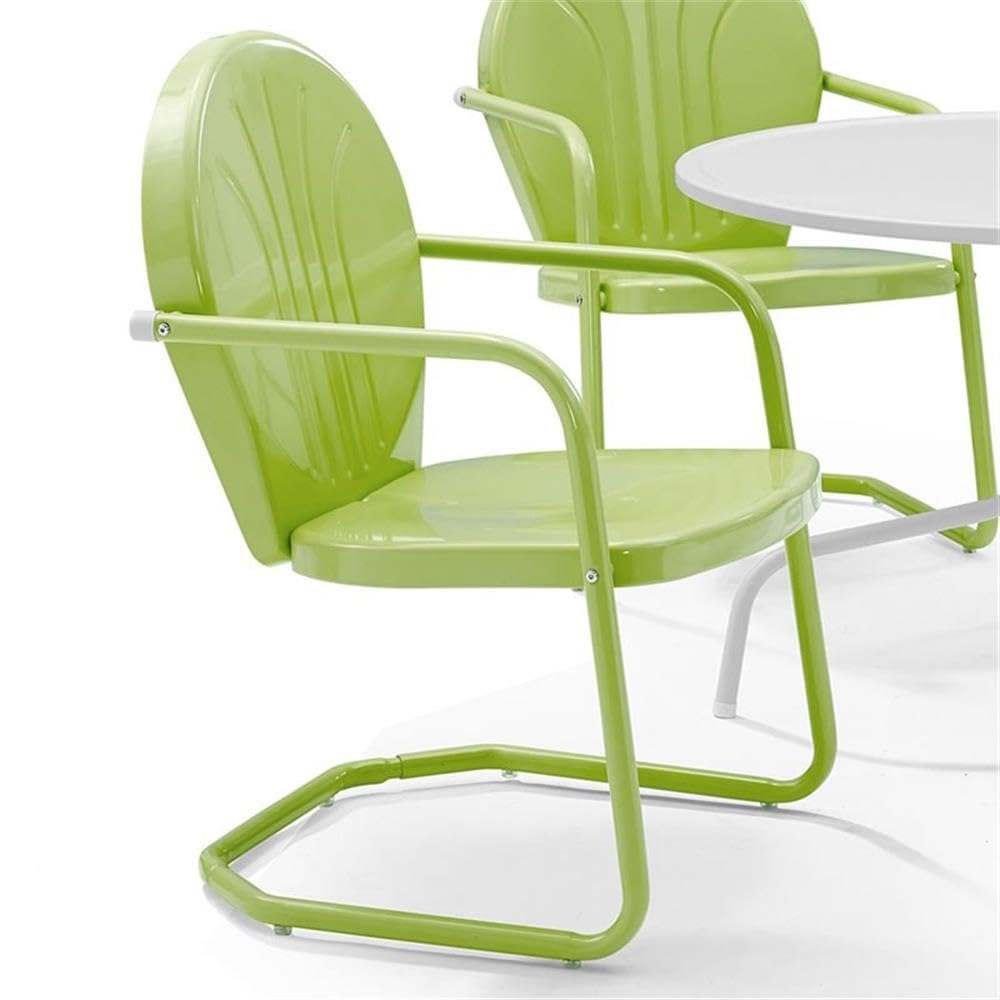 Durable Industrial Steel Metal Patio Chair with Lime Gloss Finish - Perfect for Outdoor Dining, Garden Relaxation & Poolside Lounging