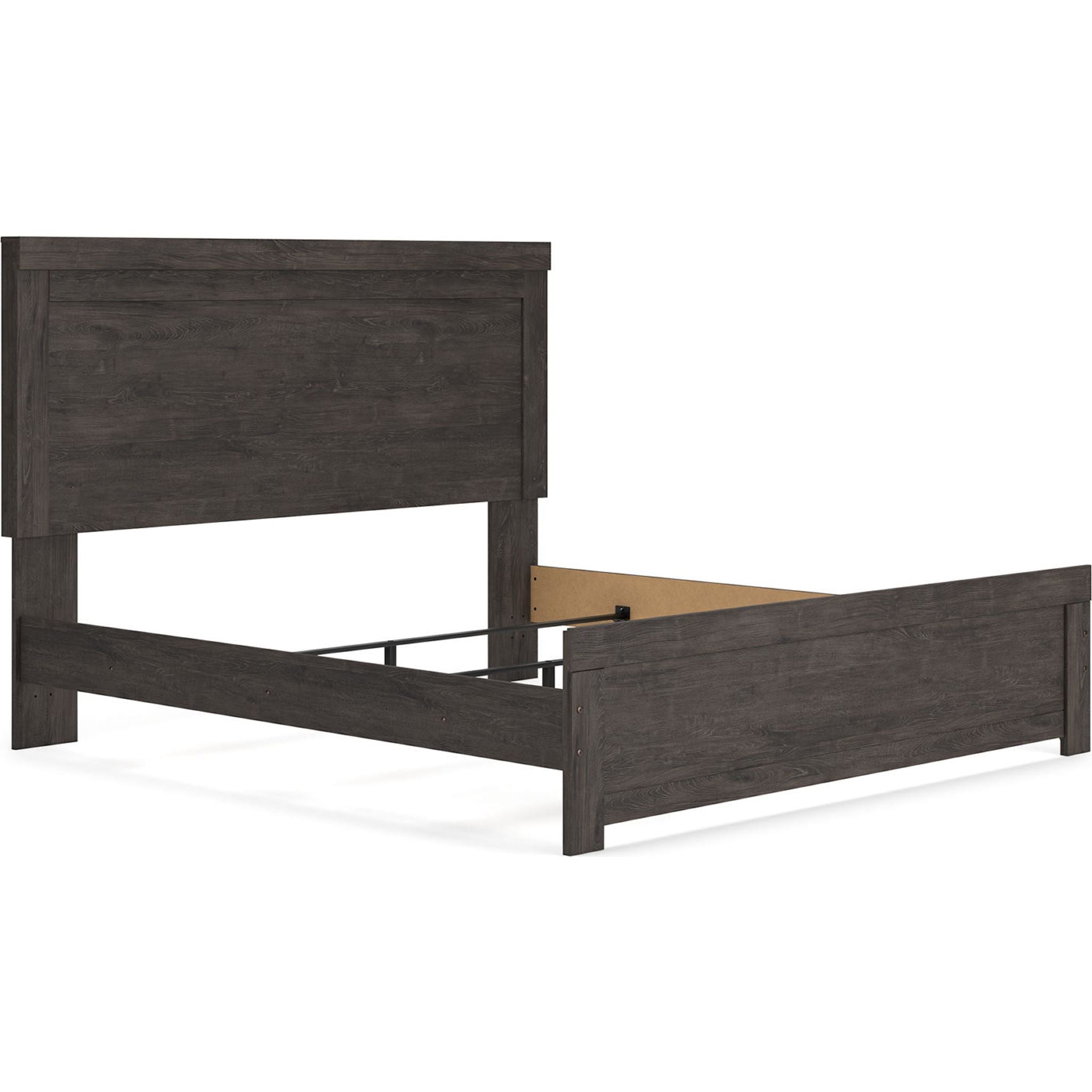 Brinxton King Panel Bed Frame - Charcoal Upholstered Headboard & Footboard - Modern Bedroom Furniture for Master Suite & Guest Room