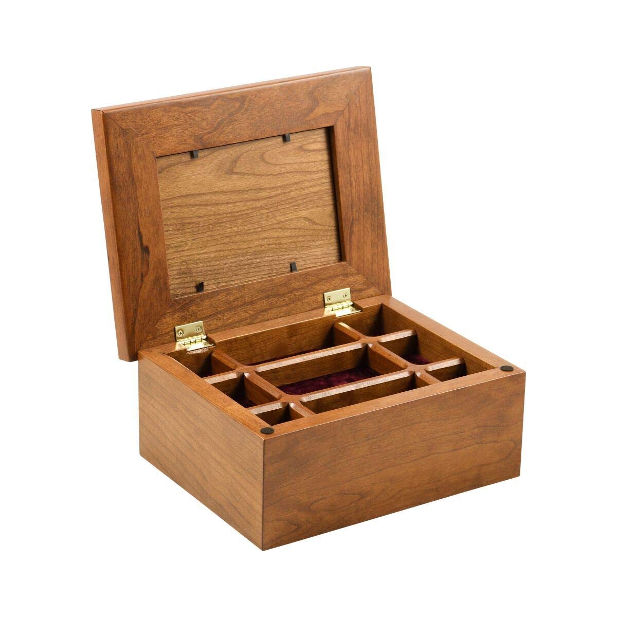 Personalized Wooden Cherry Keepsake Box - Memorial Cremation Urn for Ashes, Custom Engraved Funeral Urn for Adults with 