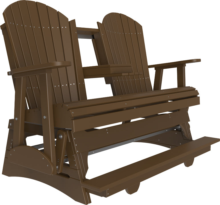 LuxCraft 5-Foot Adirondack Balcony Glider Chair - Outdoor Patio Furniture for Relaxing on Porch, Deck or Garden