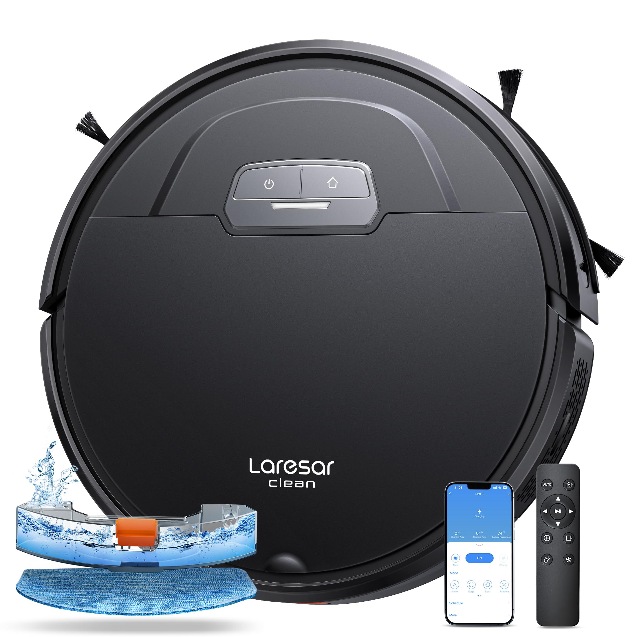 Smart Robot Vacuum and Mop Cleaner - 4500Pa Strong Suction, 3-in-1 Auto Carpet Boost, Self-Charging, App/Remote/Voice Control for Pet Hair, Hard Floors & Carpets - Perfect for Home Cleaning, Pet Owners & Busy Families