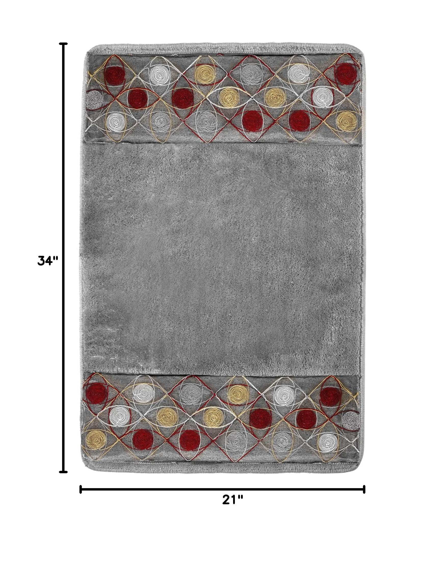 Premium Bath Sedona Collection Non-Slip Bathroom Rug - Soft Absorbent Grey Bath Mat for Shower, Tub & Vanity Area - Perfect for Modern Home Decor