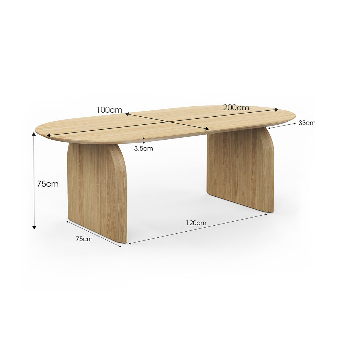 Stylish Clover Oval Oak Dining Table - Solid Wood Kitchen Table for Dining Room, Perfect for Family Gatherings & Dinner Parties