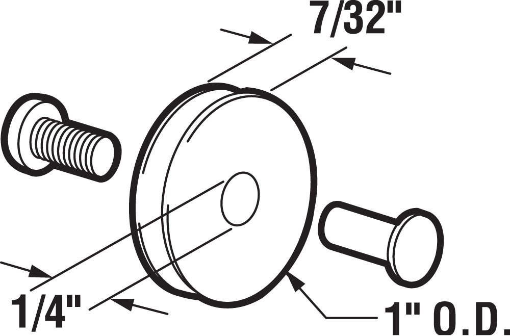 Prime-Line B 551 1 Inch Nylon Screen Door Roller Assembly - 2 Pack - Smooth Sliding Replacement Rollers for Storm Doors & Patio Screen Doors - Durable Air Control Design for Home & Commercial Use