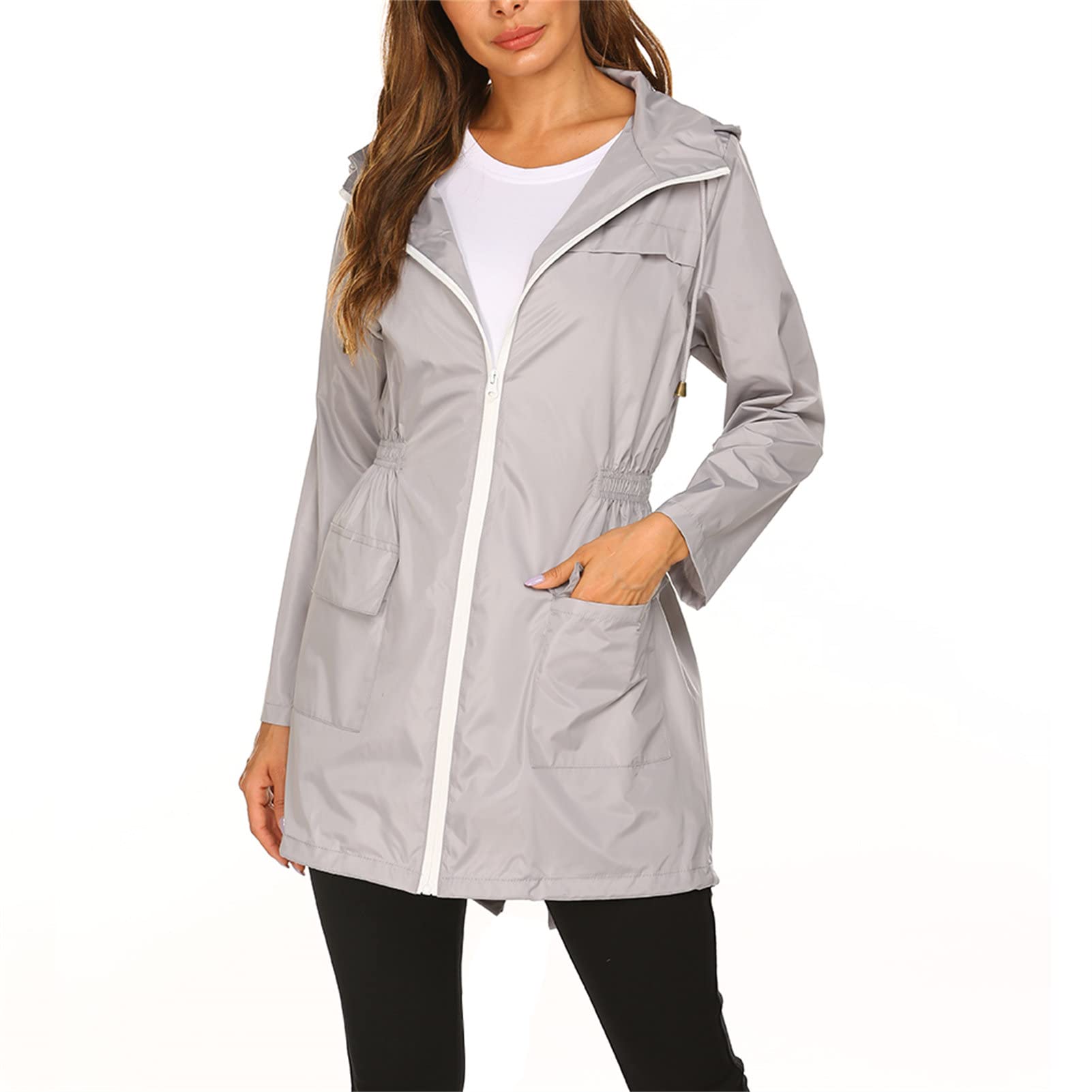 Women's Waterproof Rain Jacket with Hood - Lightweight Windbreaker for Outdoor Hiking, Travel & Active Lifestyle - All-Weather Protection for Rainy Days & Adventures