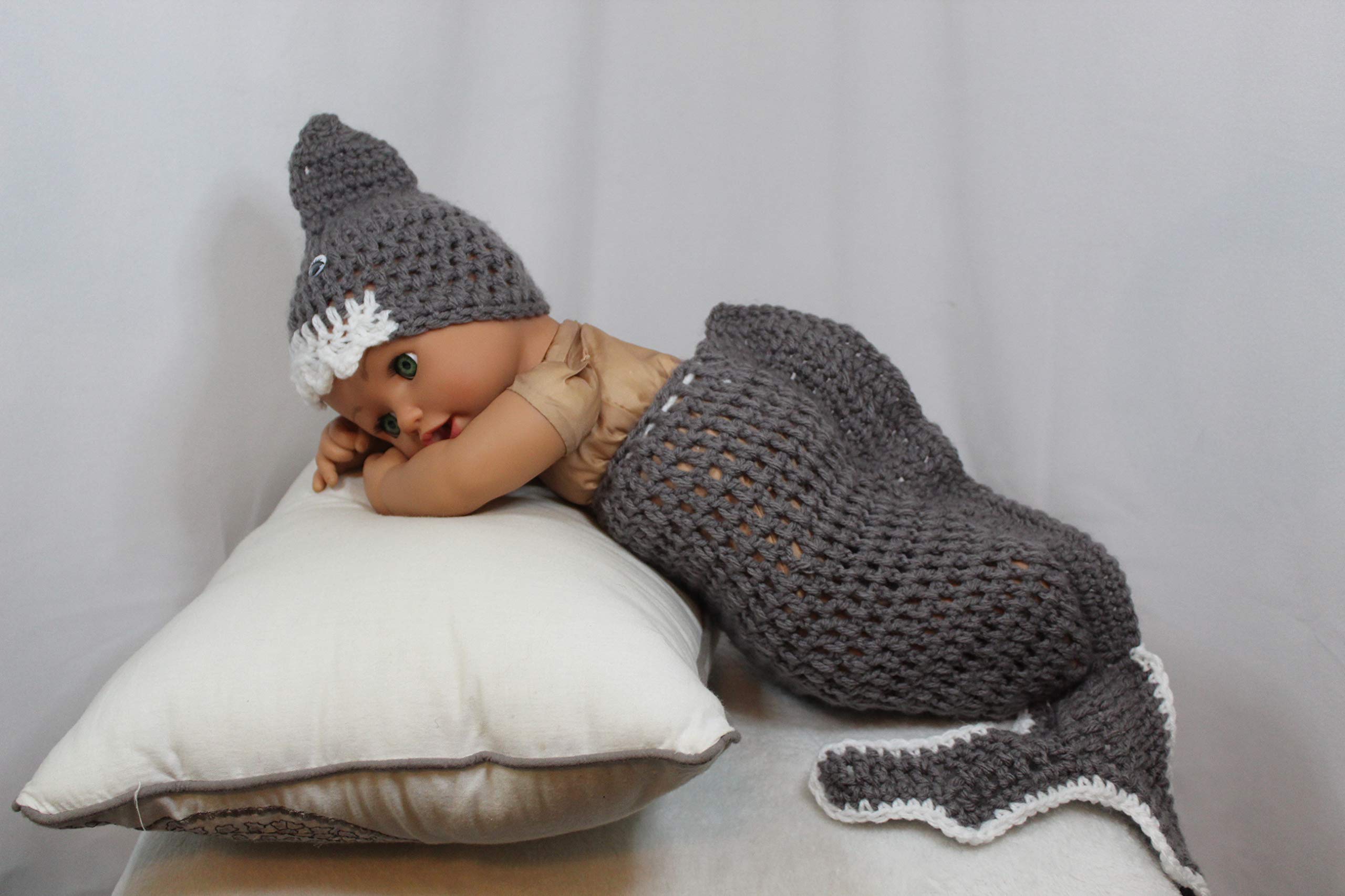 Adorable Crochet Baby Shark Costume - Handmade Soft Yarn Outfit for Infants & Toddlers - Perfect for Halloween, Birthday Parties & Photo Shoots