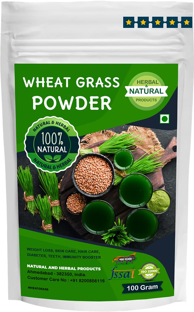 Organic Wheatgrass Powder for Weight Loss, Skin & Hair Care - 100g | Detox, Glowing Skin Mask, Immunity Booster | Smoothies, Juices & Wellness Drinks