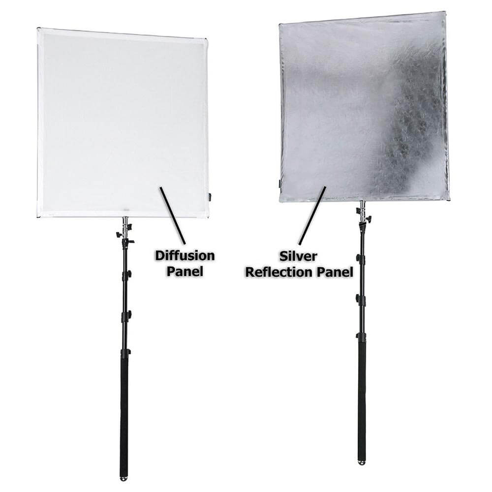 35.4x35.4 Inch Foldable Photography Reflector and Diffuser Panel Kit with Boom Handle & Carry Bag - Perfect for Portrait, Product, and Outdoor Photography Lighting Control