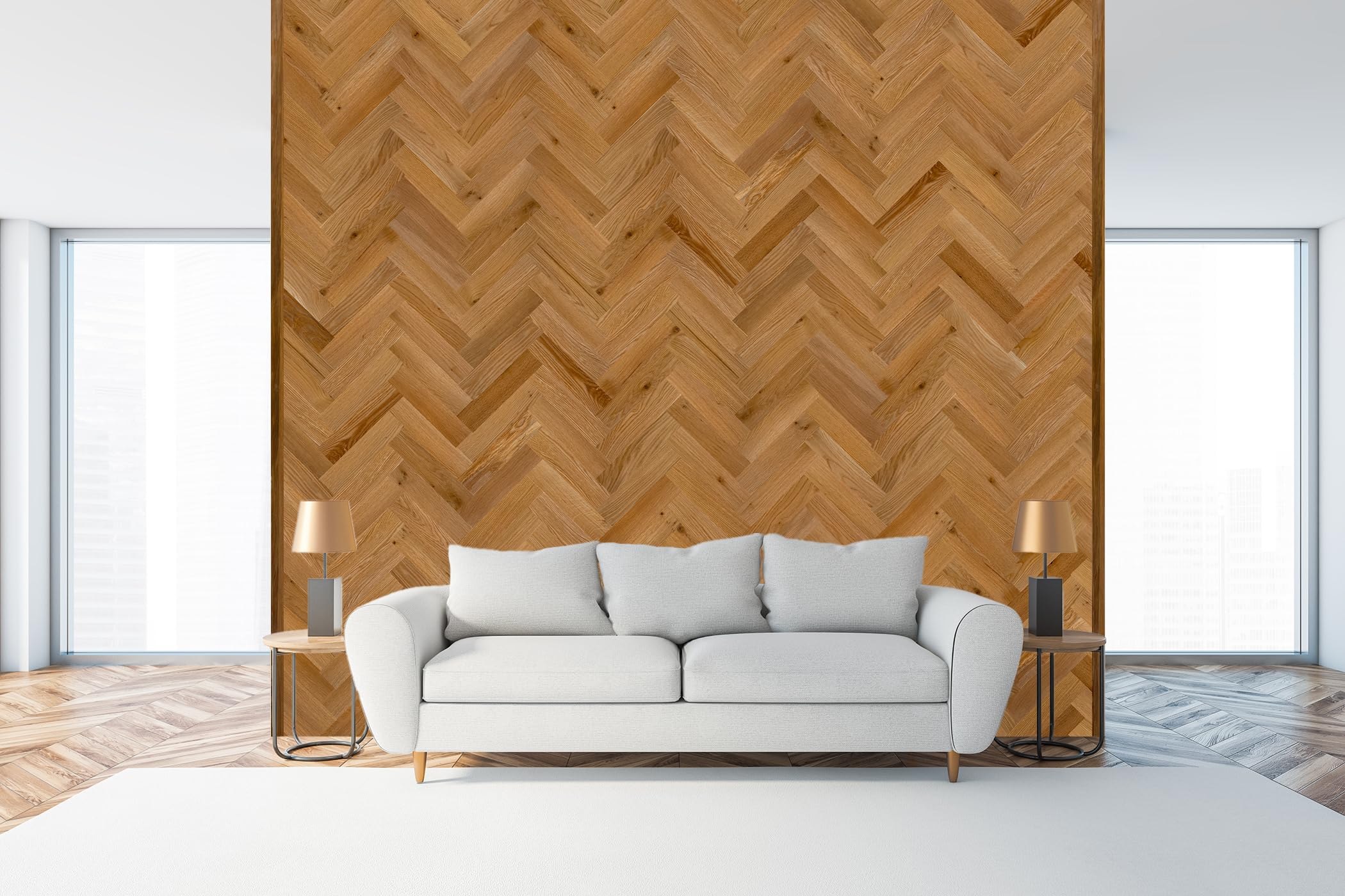 Timberchic Wooden Wall Planks - Peel & Stick DIY Wall Paneling, Herringbone Pattern, Golden Oak - Perfect for Accent Walls & Home Decor