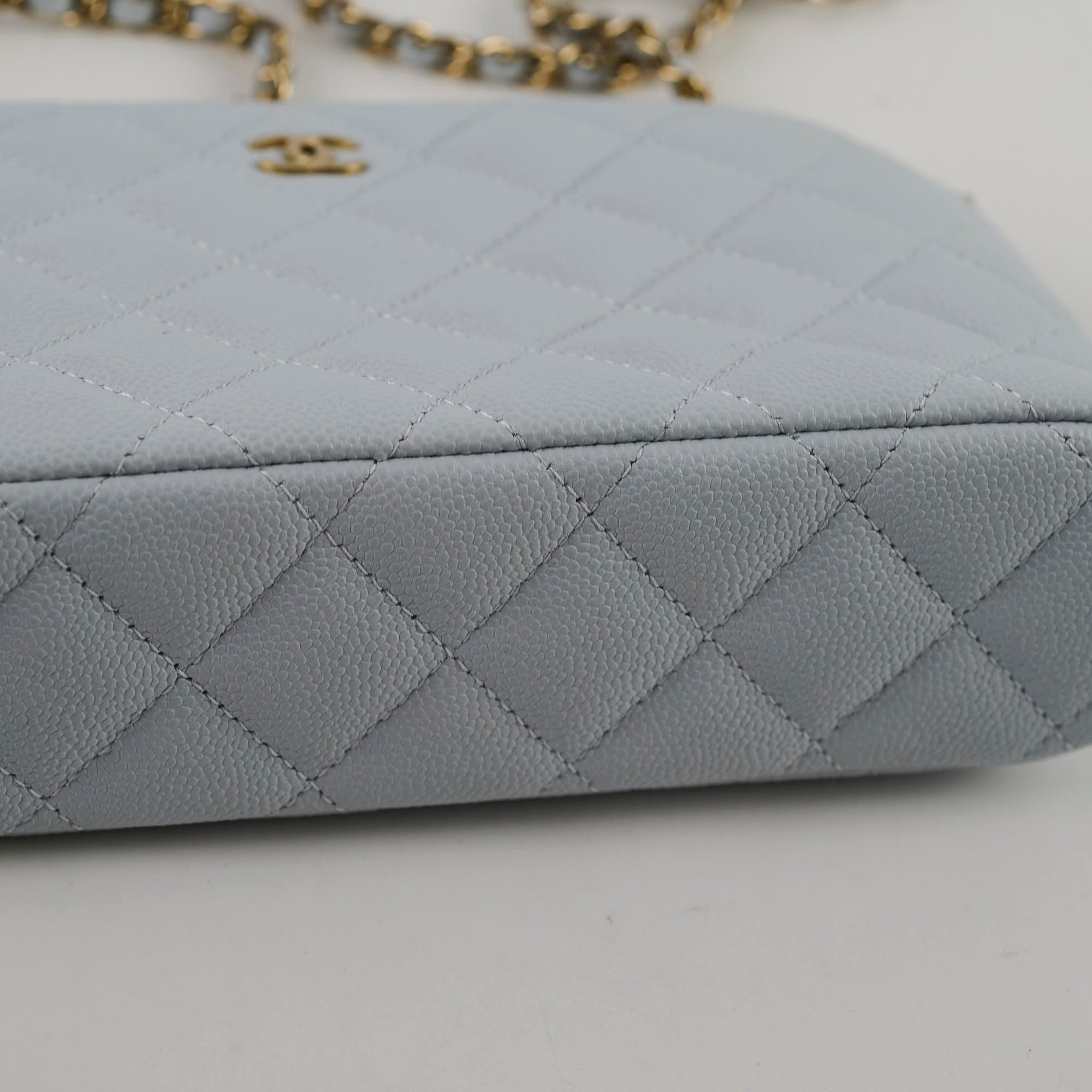 Chanel Caviar Leather Mini Crossbody Bag in Light Blue - Authentic with Microchip - Perfect for Everyday Use, Travel & Special Occasions