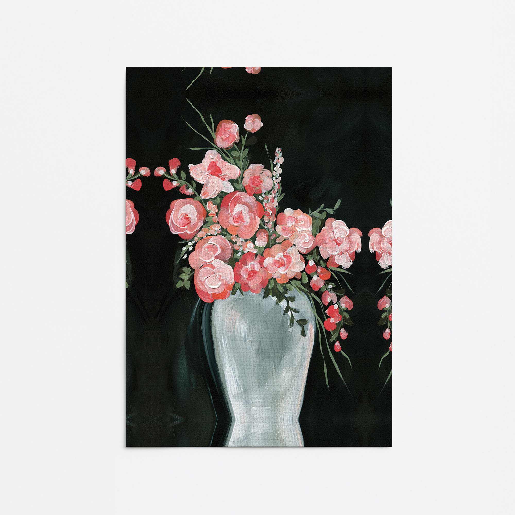 Delicate Coral Blossoms II Canvas Wall Art Print - Tropical Floral Home Decor for Living Room, Bedroom & Office