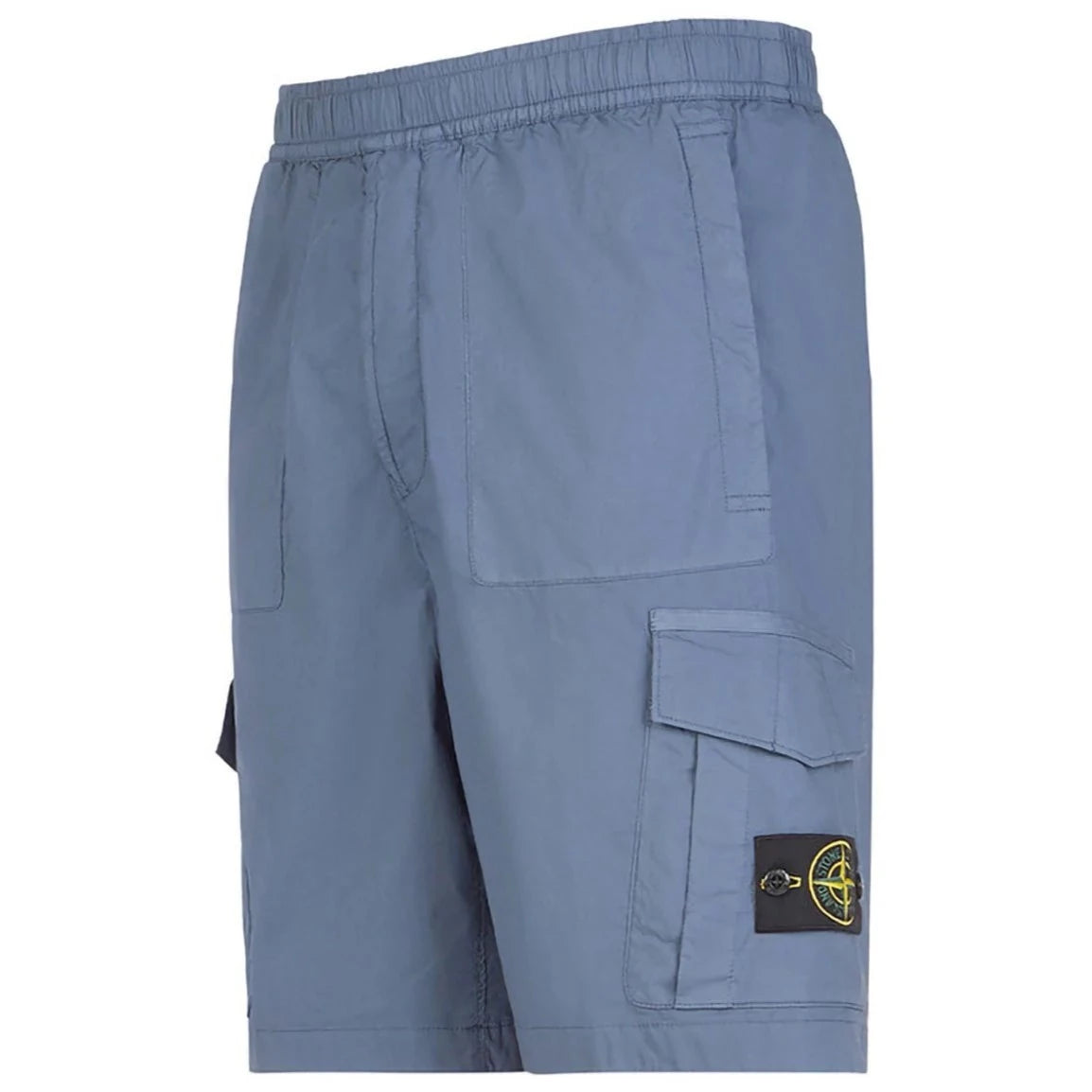 Stone Island Blue Cotton Stretch Cargo Shorts for Men - Comfortable & Durable Summer Casual Wear | Perfect for Outdoor Activities, Travel & Street Style