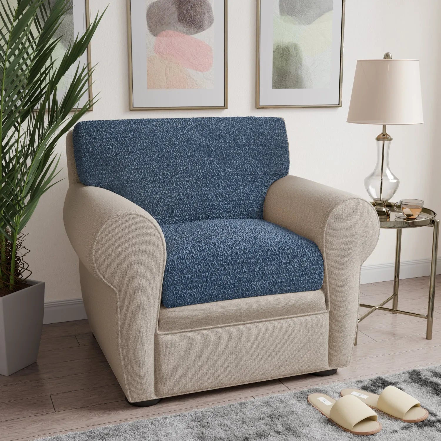 Premium Seat Cushion Cover - Mille Righe Collection | Comfortable & Stylish Home Decor for Sofa, Chair, Office & Car | Washable & Durable Fabric