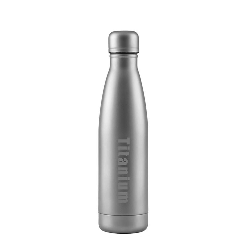 Premium Titanium Vacuum Insulated Water Bottle - 500ml Double Walled Travel Mug for Hot & Cold Beverages, Coffee, Tea - Leakproof, Durable & Anti-Corrosive - Perfect for Hiking, Camping, Office & Gym Use