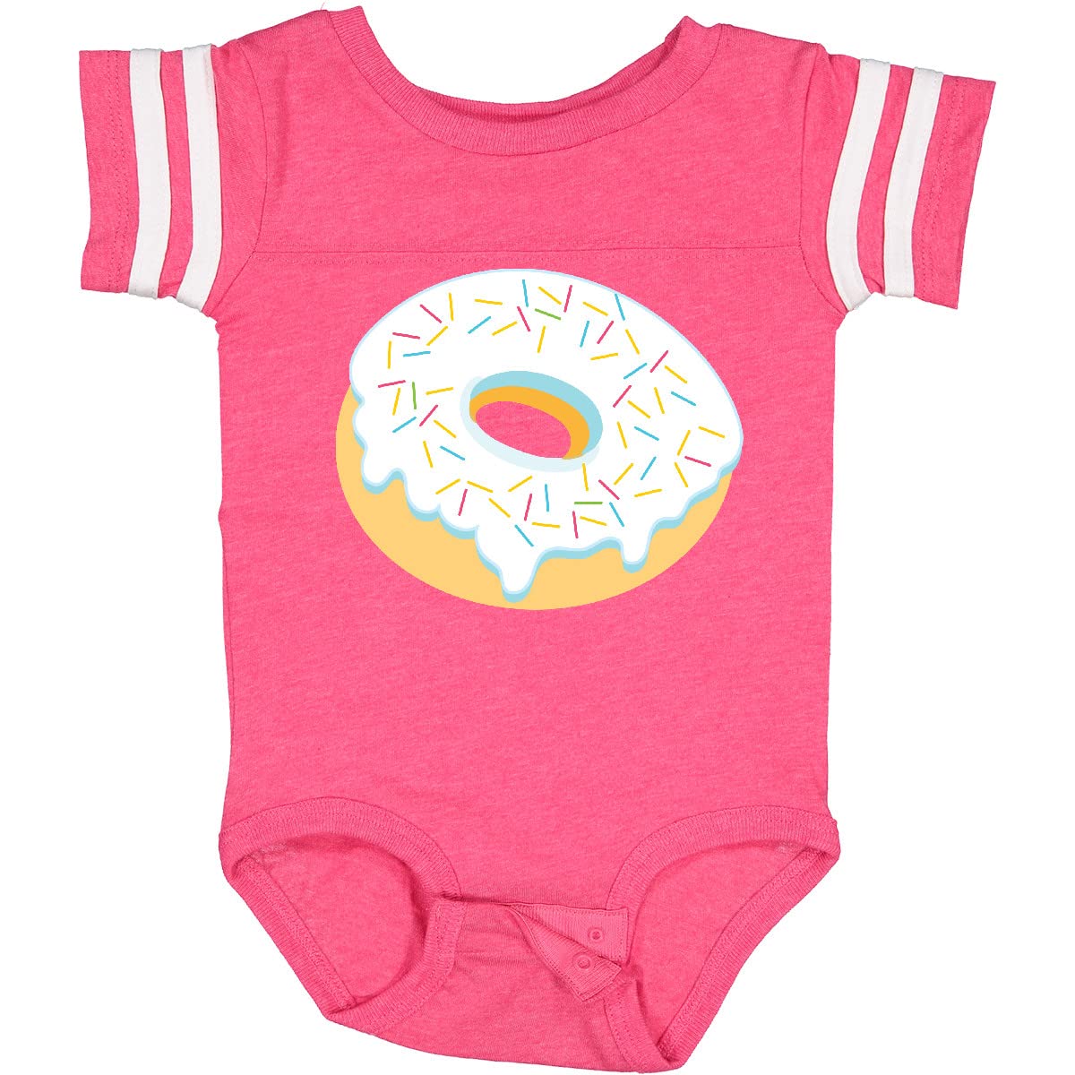 Inktastic White Donut with Sprinkles Baby Bodysuit - Cute Unisex Infant Onesie for Birthday & Photo Shoots - Soft Cotton Baby Gift for Newborns & Toddlers