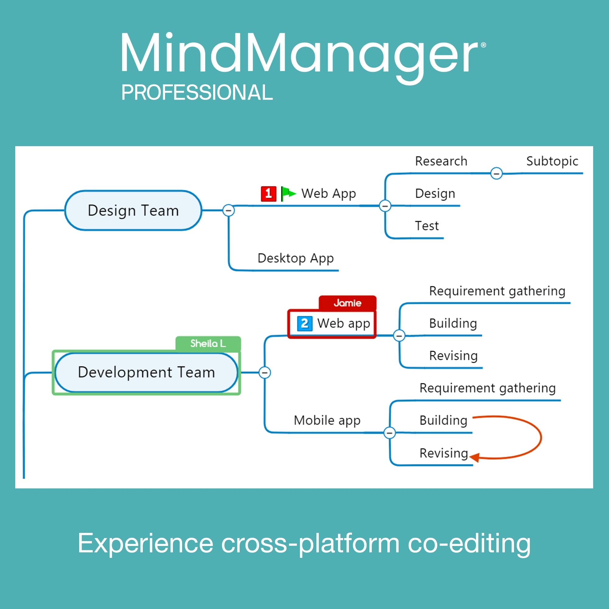 MindManager Professional 1 Year Subscription - Powerful Mind Mapping & Visualization Software for PC & Mac | Boost Productivity, Brainstorming & Project Planning