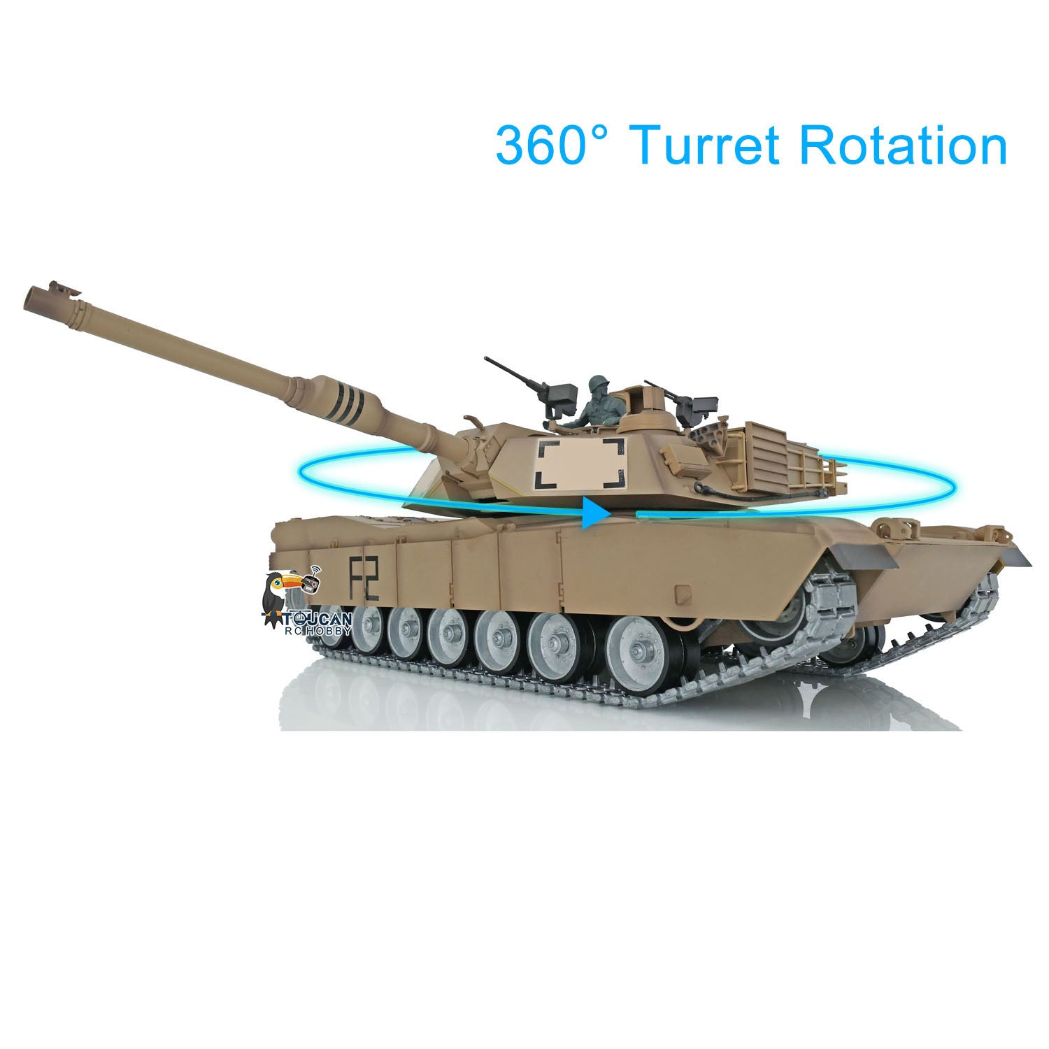 Heng Long 1/16 Scale RTR RC Tank - M1A2 Abrams Full Metal Painted Chassis with TK16 Mainboard, IR Battle System, Smoke & Sound Effects, 360° Rotating Turret - Perfect for Military Enthusiasts & RC Hobbyists (Model 3918)