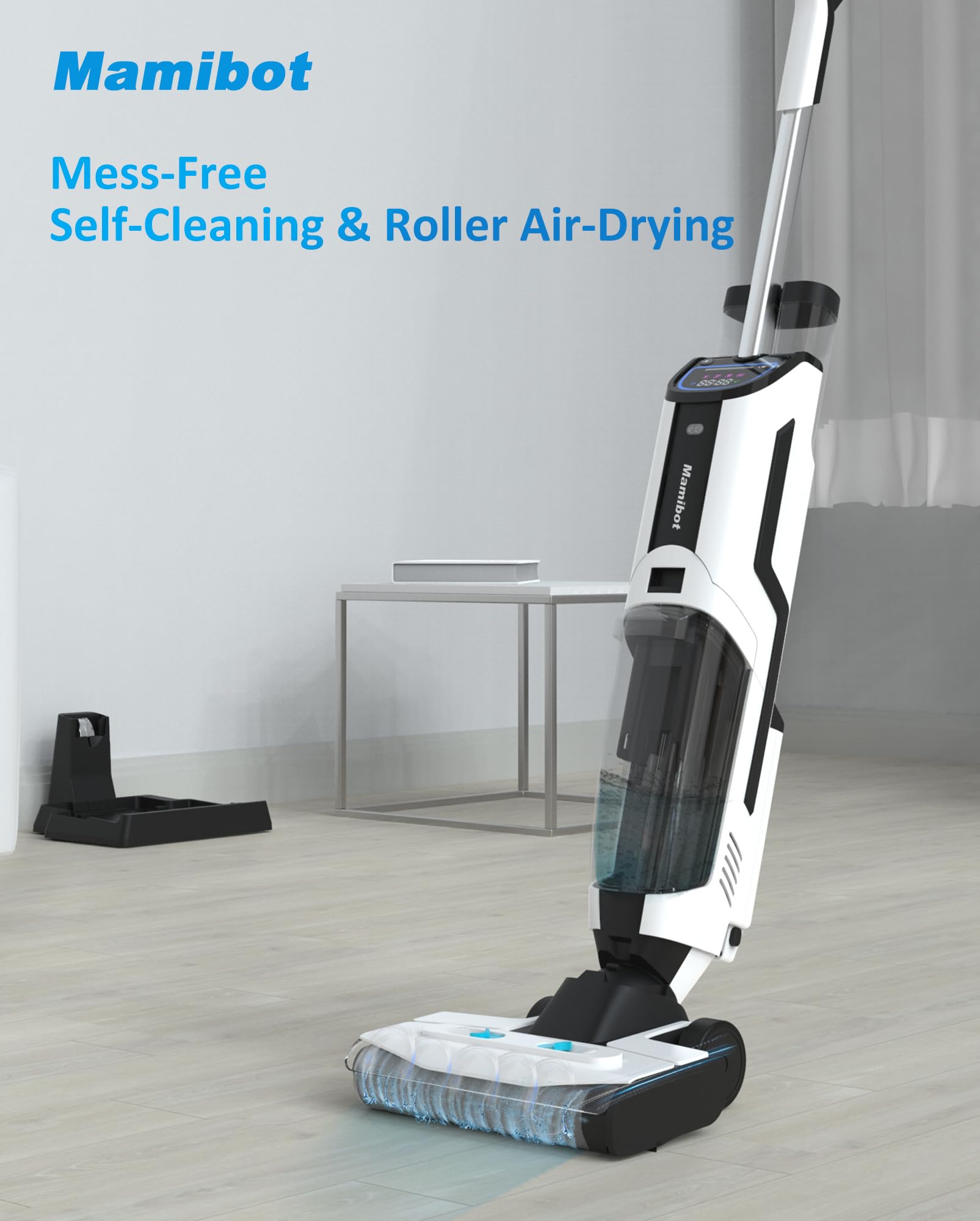 Mamibot Cordless Wet Dry Vacuum Cleaner & Mop Combo - Smart Self-Cleaning Robot with LED Display for Hardwood Floors & Multi-Surfaces | Ideal for Pet Hair, Sticky Messes & Daily Home Cleaning