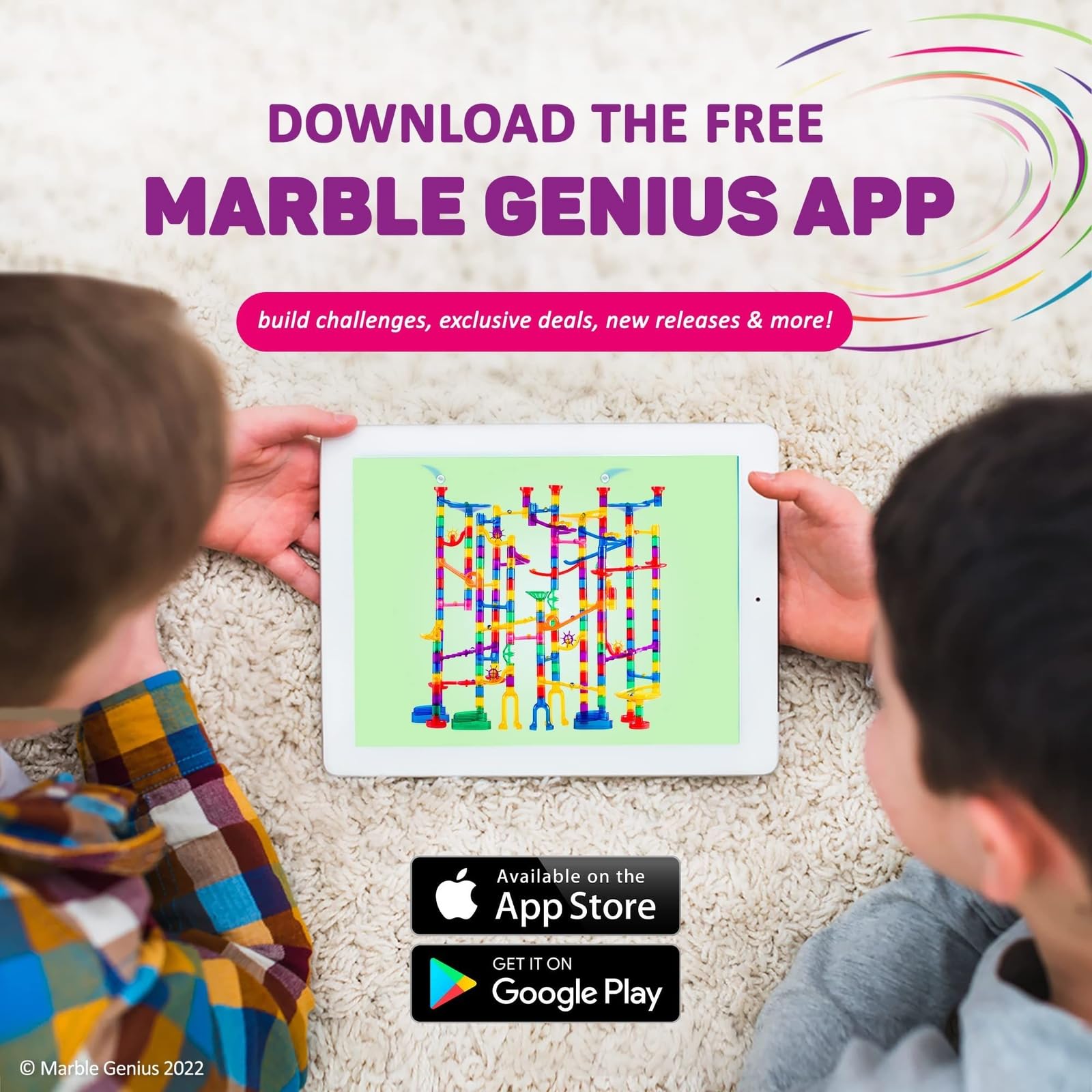Marble Genius 300-Piece Glow in The Dark Marble Run Track Race Extreme Set - STEM Educational Building Toy for Kids Ages 4+ with Color Instruction Manual | Perfect for Easter Gifts, Birthday Presents & Indoor STEM Learning Activities