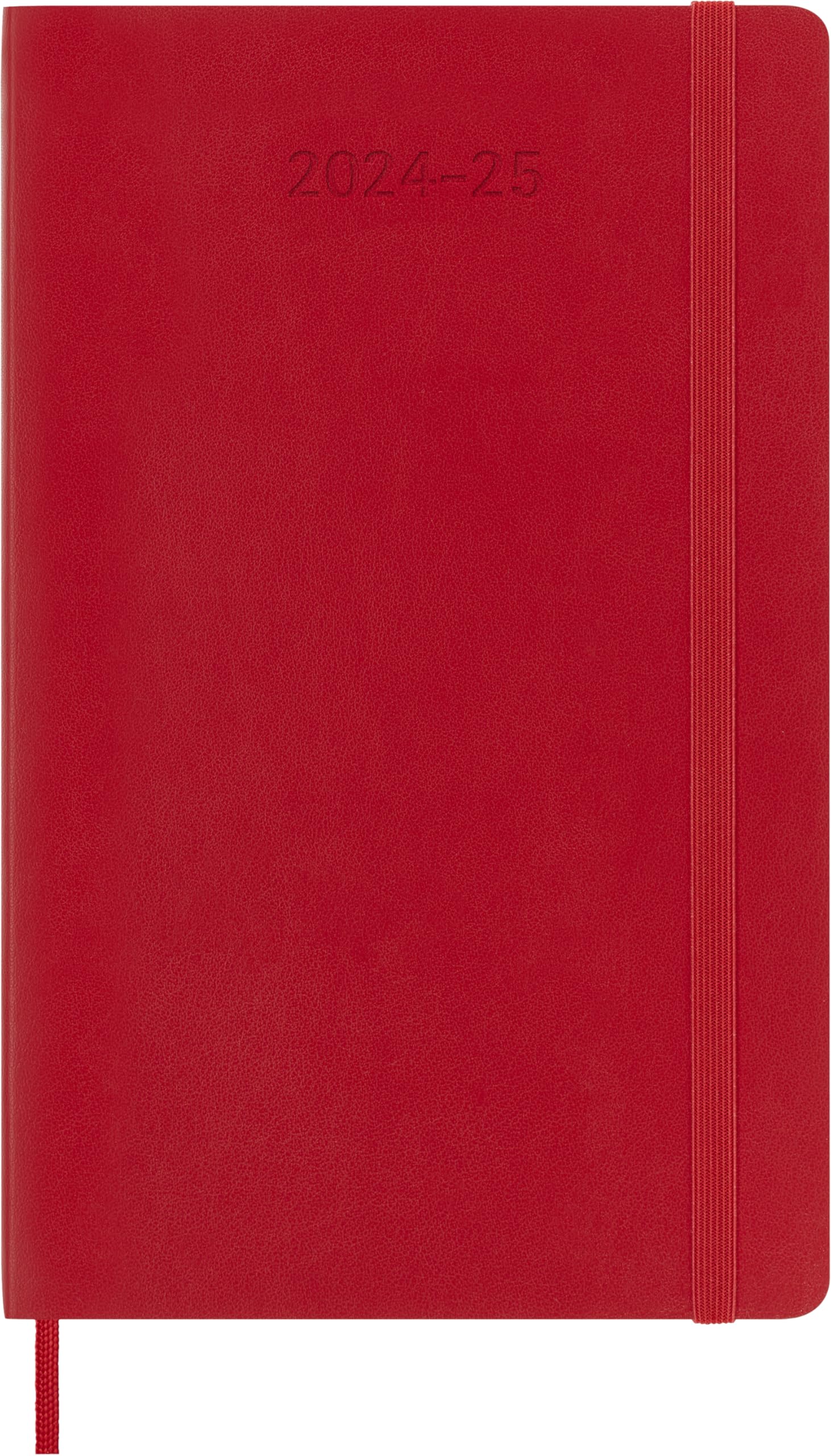 Moleskine 2024-2025 Weekly Planner - 18 Month Calendar with Notes Section, Soft Cover & Elastic Closure, Large 13x21cm Scarlet Red - Perfect for Work, School & Personal Organization