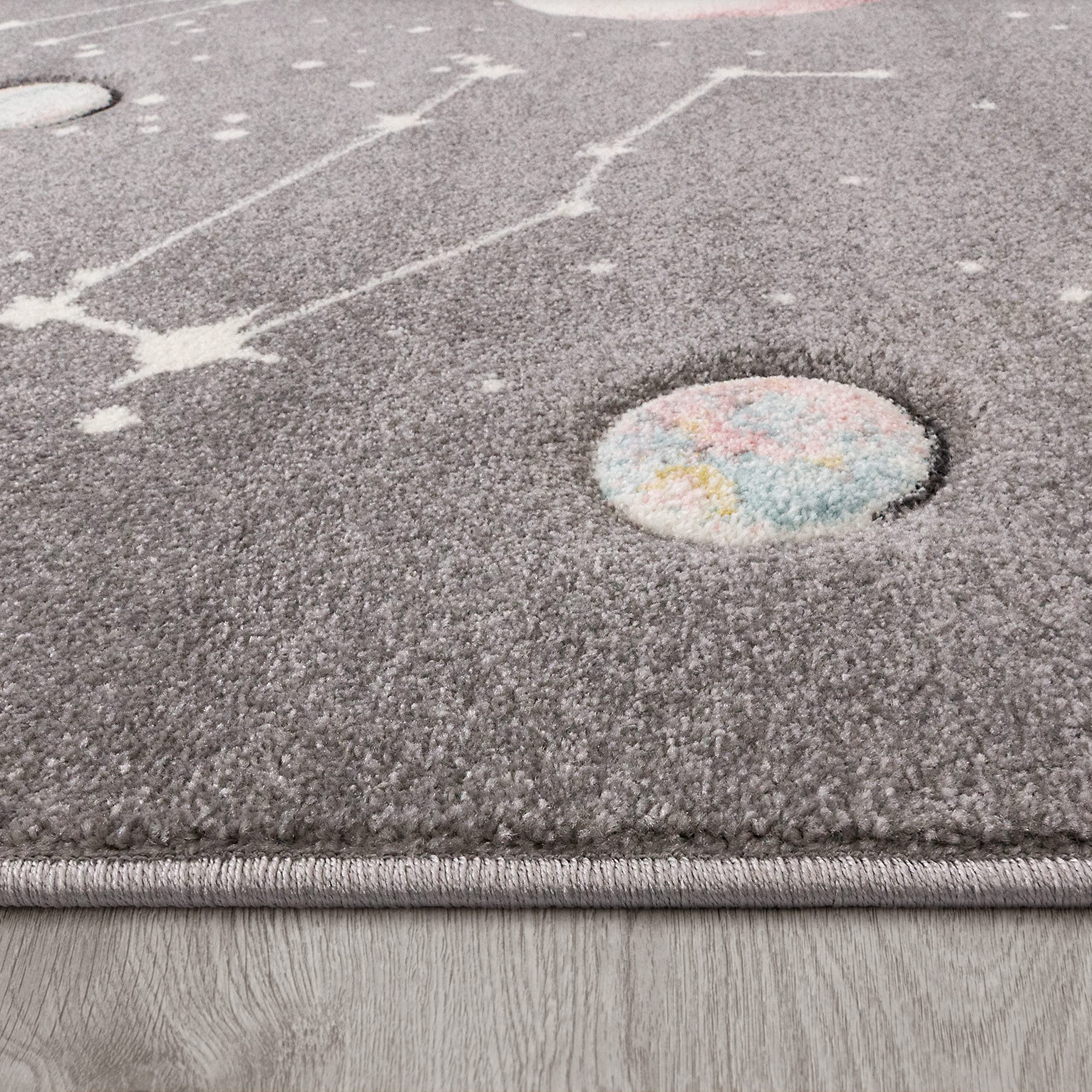 Paco Home Kids Play Rug - Galaxy & Stars Design for Children's Room | Soft & Safe Non-Slip Area Rug (5'3