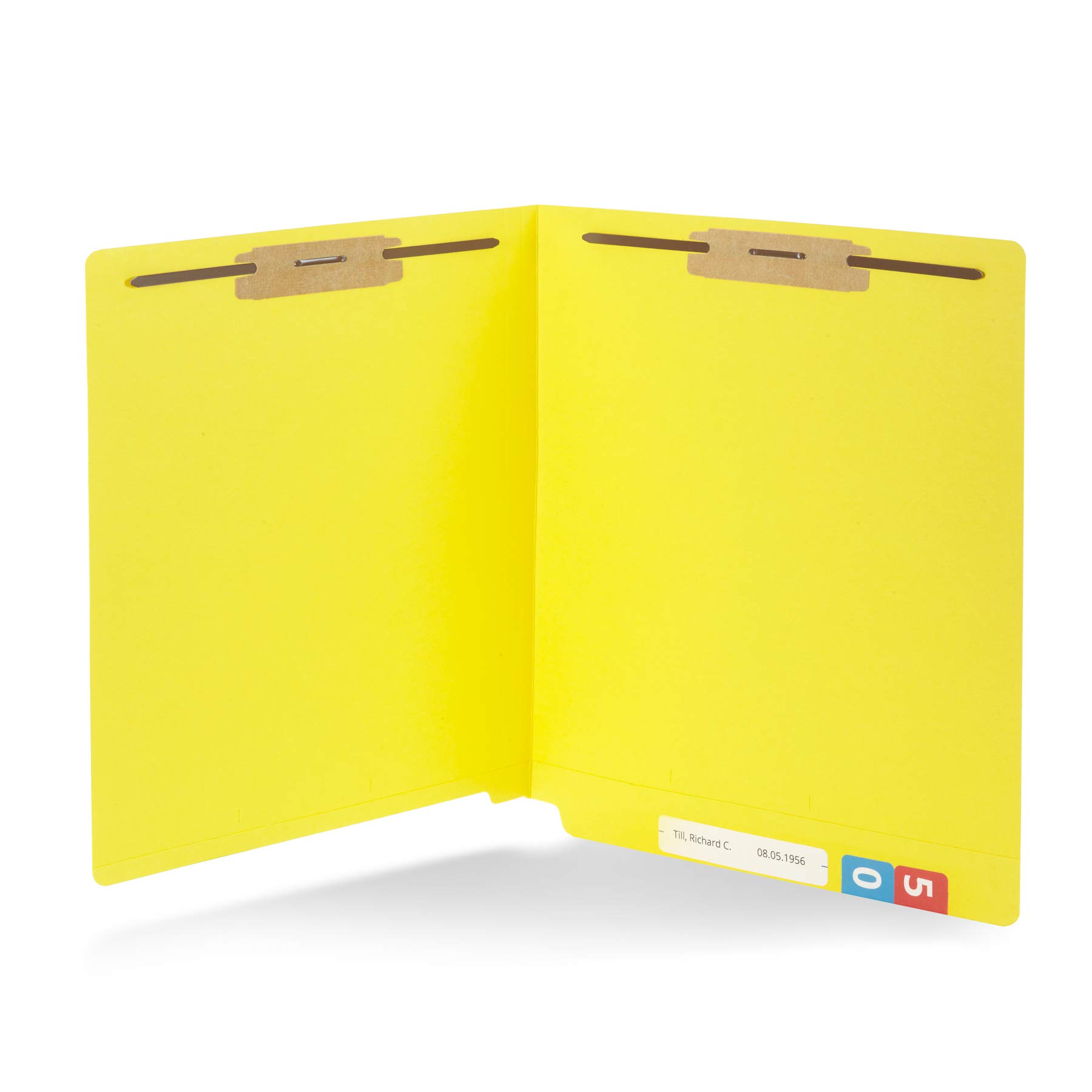 50 Pack Yellow End Tab Fastener File Folders - Reinforced Straight Cut Tab for Organizing Medical Files, Receipts & Office Documents - Durable 2-Prong Letter Size Folders - Perfect for Home Office, School, Medical Records & Business Filing Systems